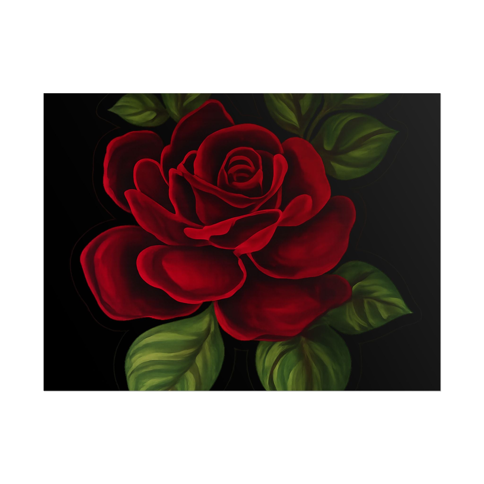 Red Rose Art Poster — Romantic Floral Wall Print (Rolled Poster)