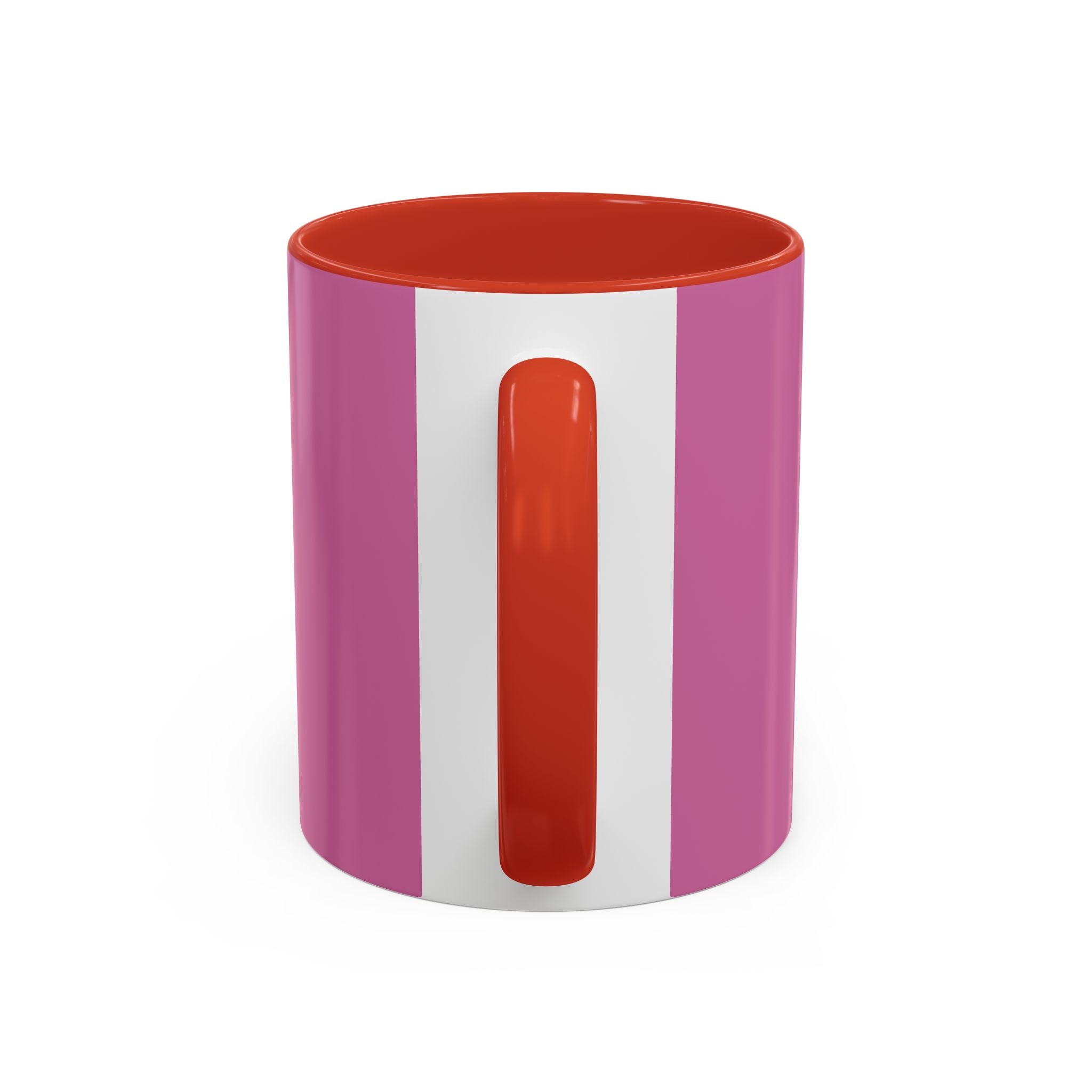 Pink Accent Coffee Mug with Rainbow Bow – Cute Gift Mug for Her