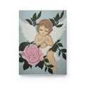 Angel and Rose Hardcover Journal — Vintage Cherub Notebook for Prayer, Reflection & Keepsakes