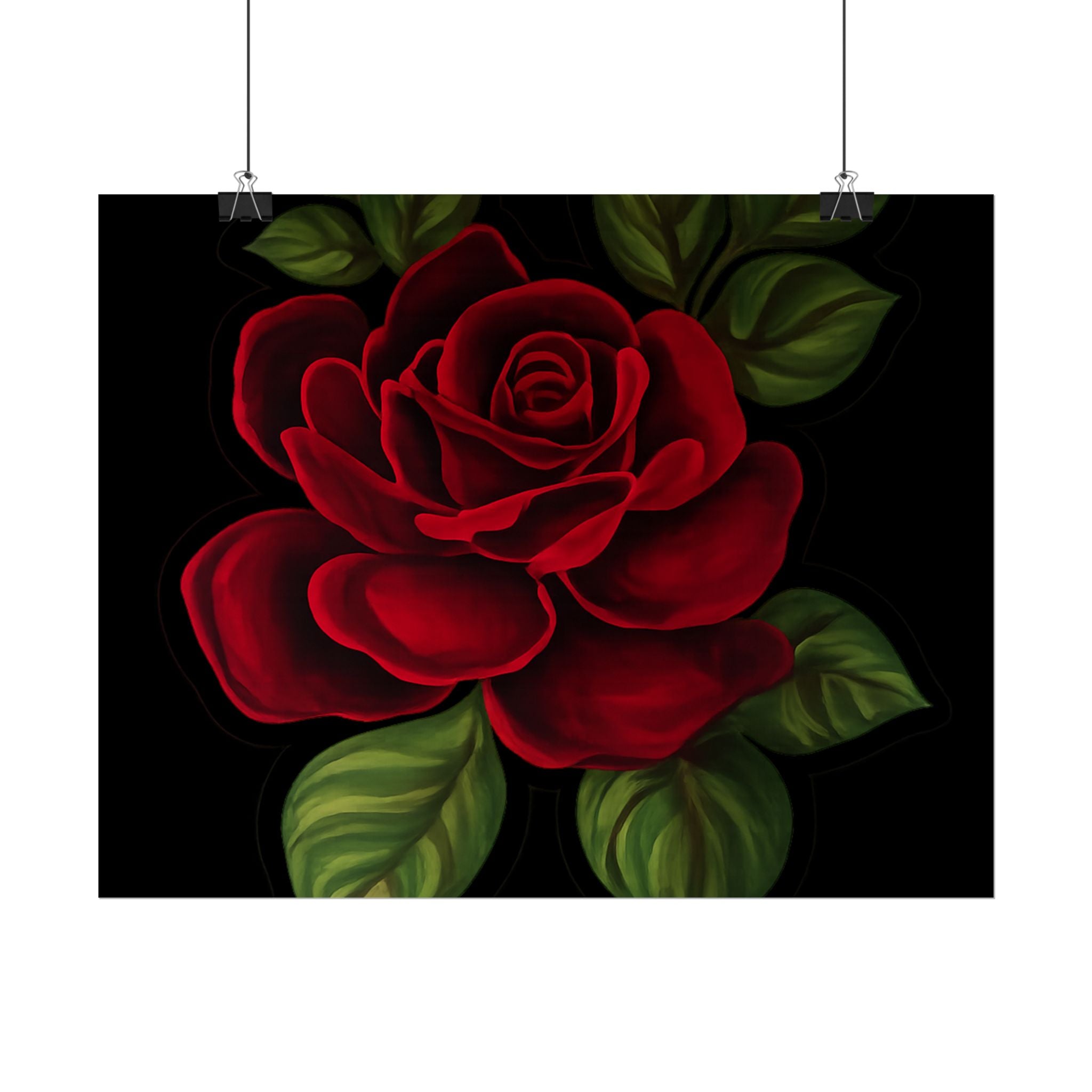 Red Rose Art Poster — Romantic Floral Wall Print (Rolled Poster)