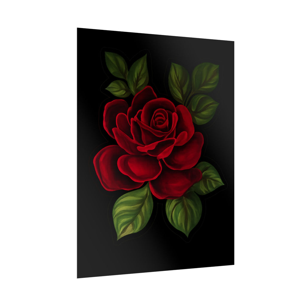 Red Rose Art Poster — Romantic Floral Wall Print (Rolled Poster)