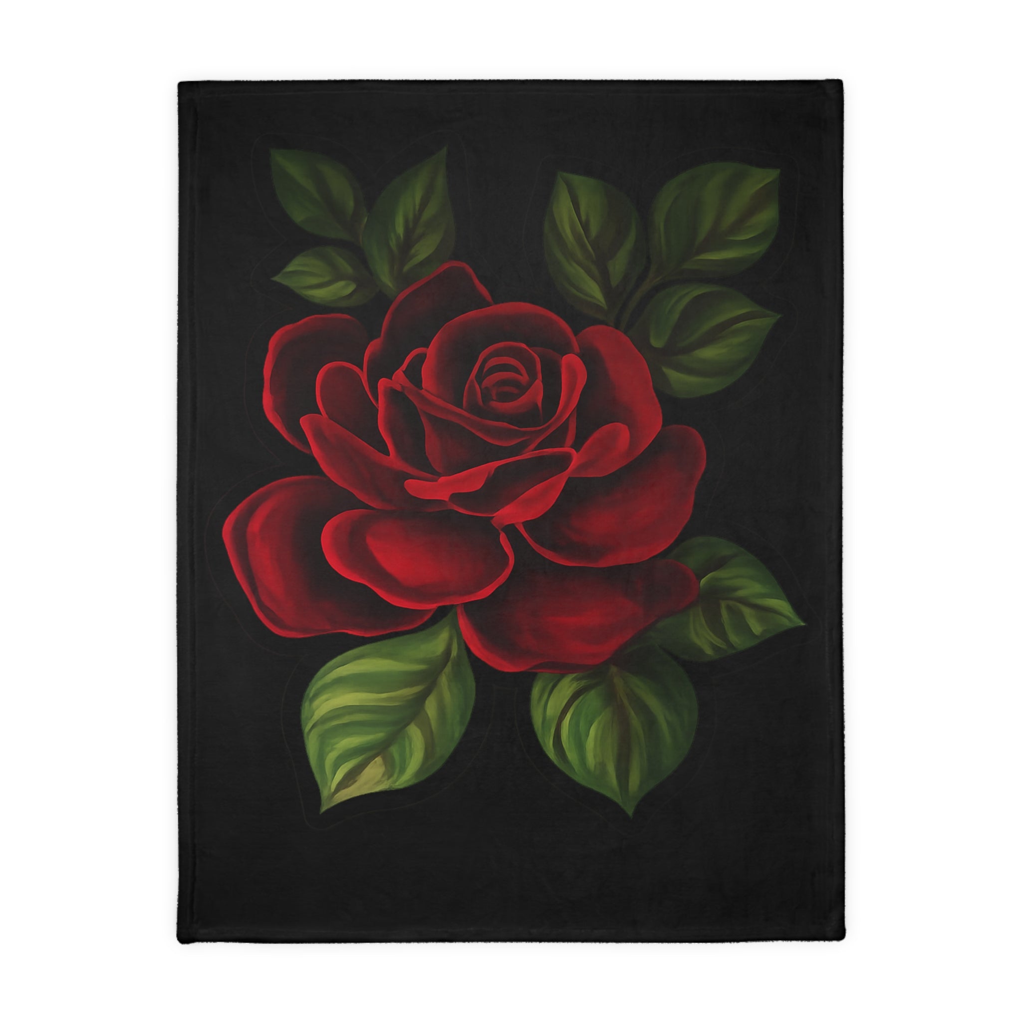 Red Rose Velvet Microfiber Blanket – Soft Two-Sided Floral Throw