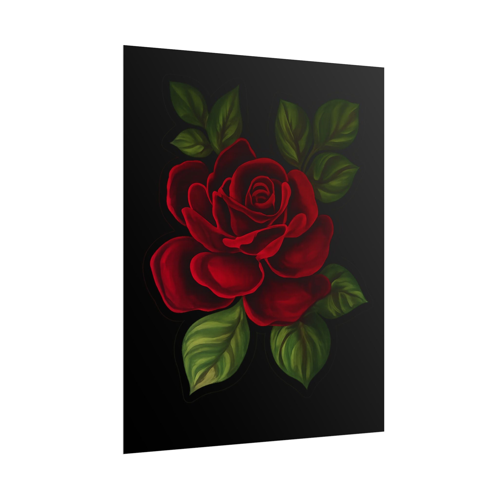 Red Rose Art Poster — Romantic Floral Wall Print (Rolled Poster)
