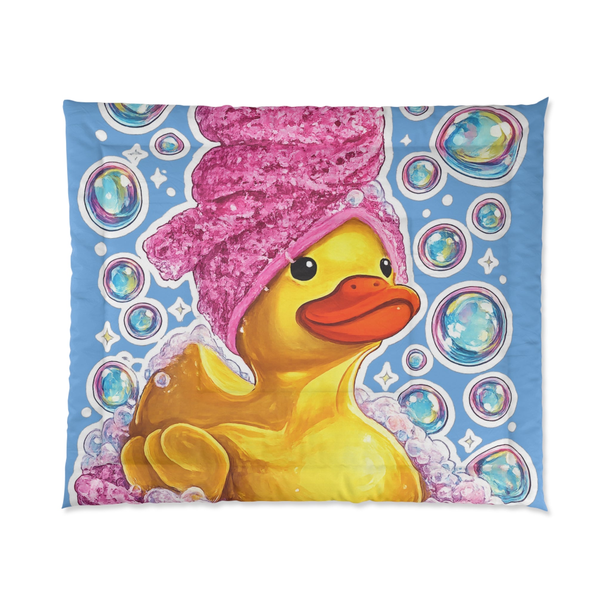 Rubber Duck Bubble Bath Comforter – Cute Kids Duvet Cover