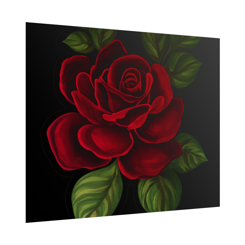 Red Rose Art Poster — Romantic Floral Wall Print (Rolled Poster)