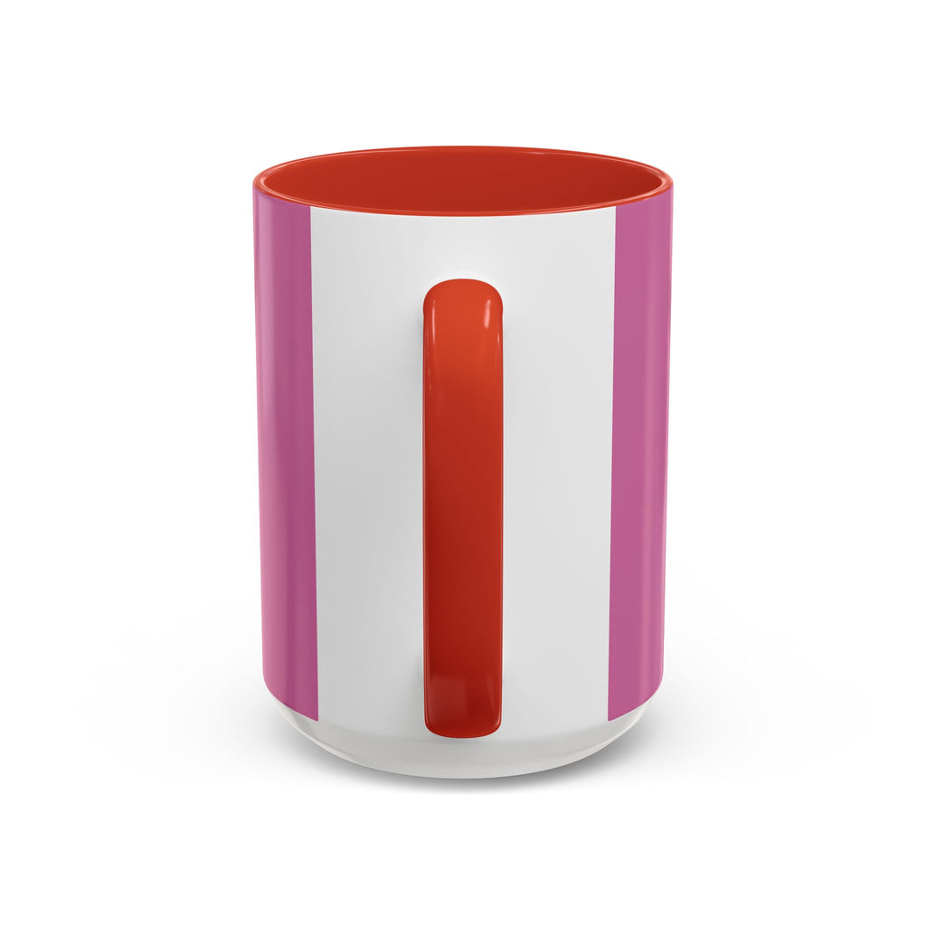 Pink Accent Coffee Mug with Rainbow Bow – Cute Gift Mug for Her