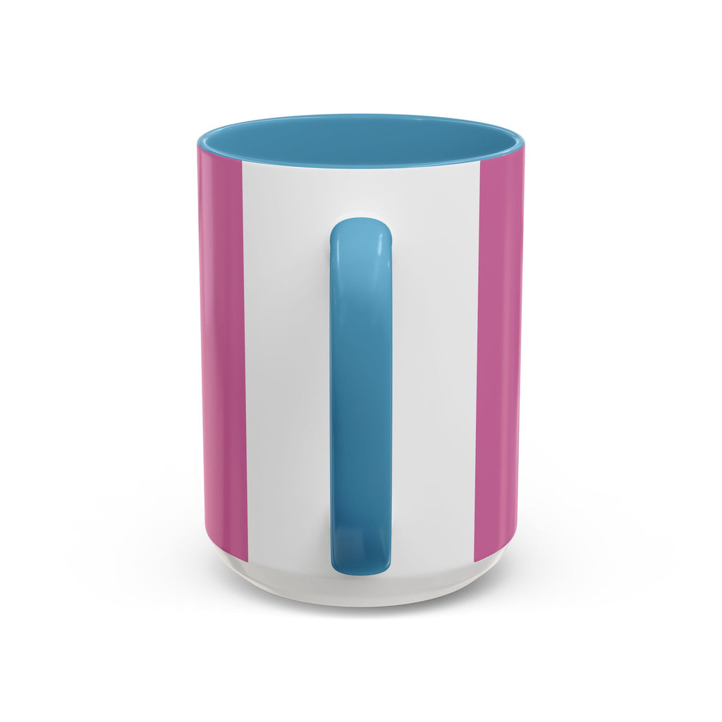 Pink Accent Coffee Mug with Rainbow Bow – Cute Gift Mug for Her