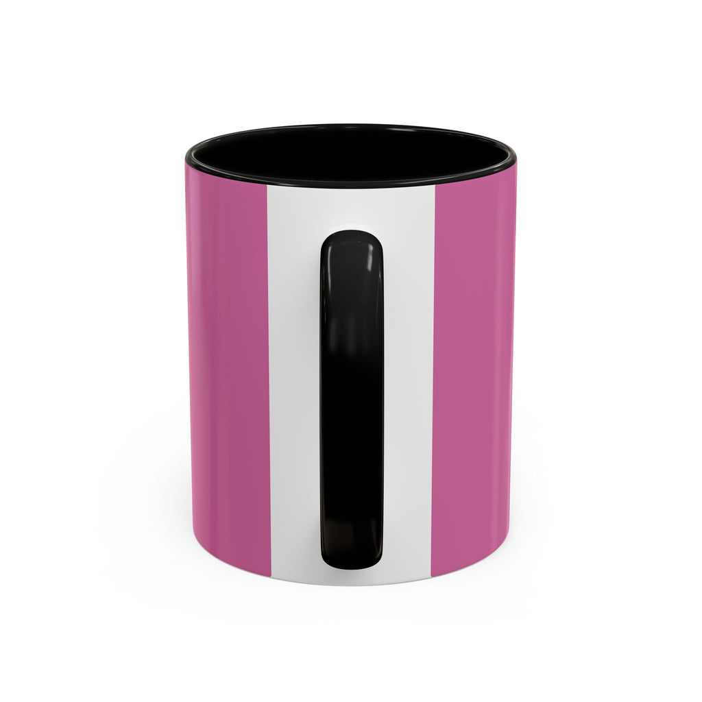 Pink Accent Coffee Mug with Rainbow Bow – Cute Gift Mug for Her