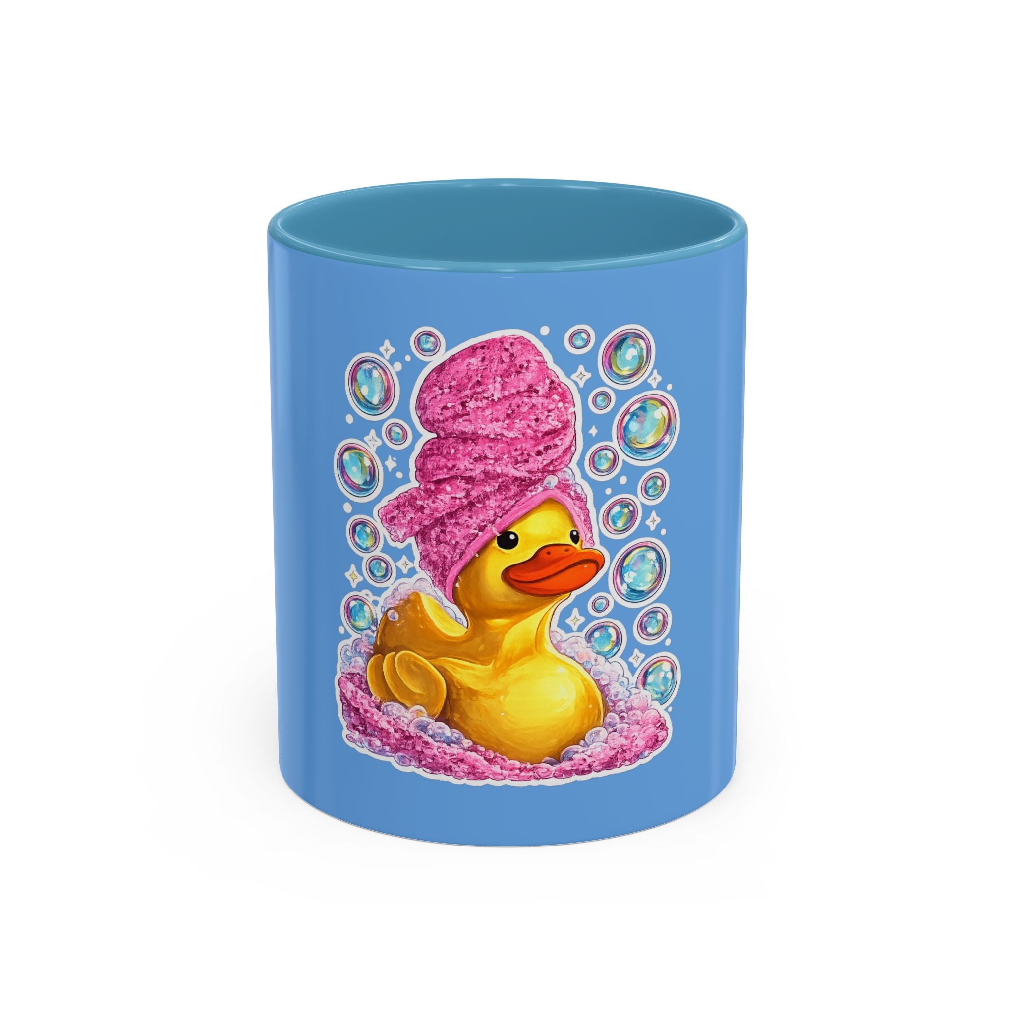 Rubber Duck Spa Coffee Mug — Cute Bath Time Bubble Design (11/15oz)