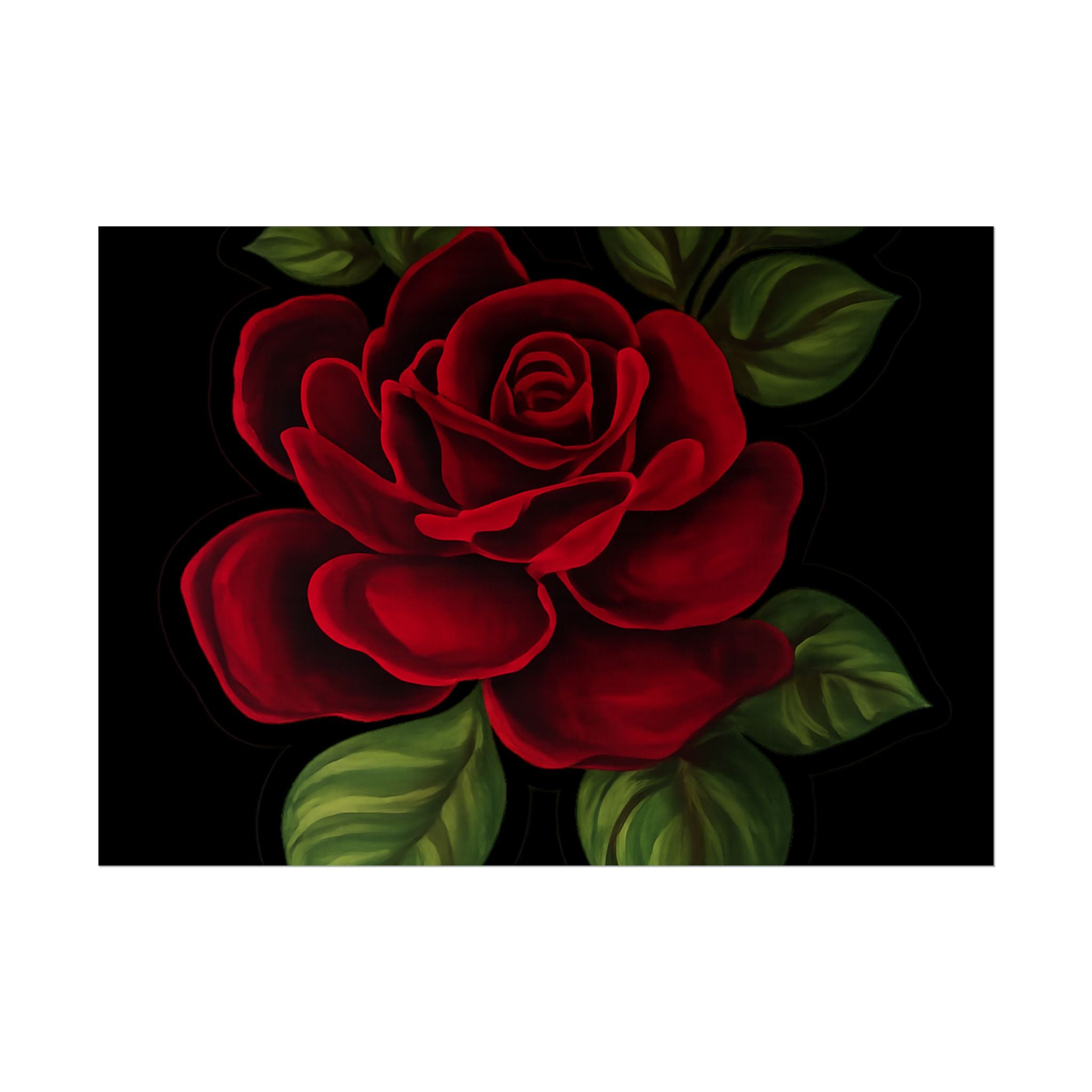 Red Rose Art Poster — Romantic Floral Wall Print (Rolled Poster)