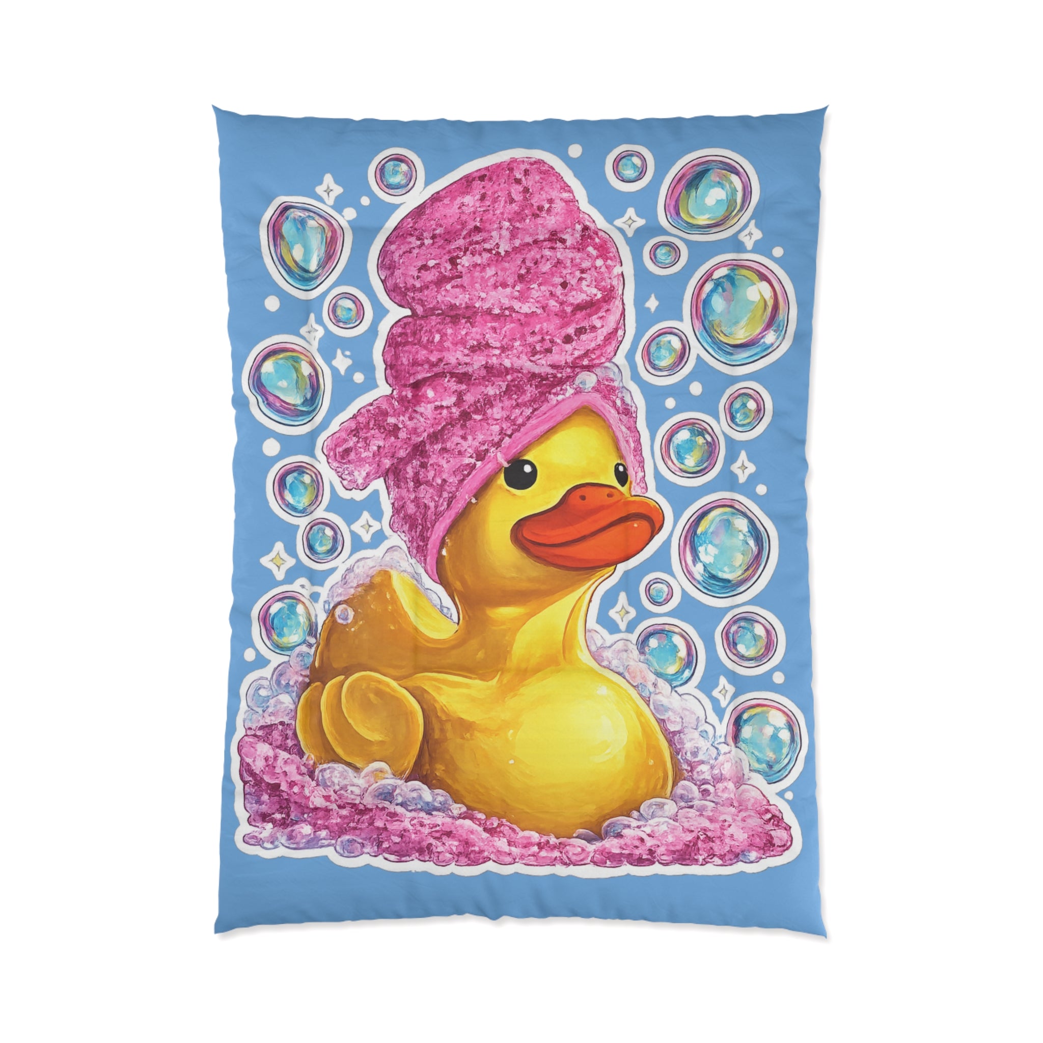 Rubber Duck Bubble Bath Comforter – Cute Kids Duvet Cover