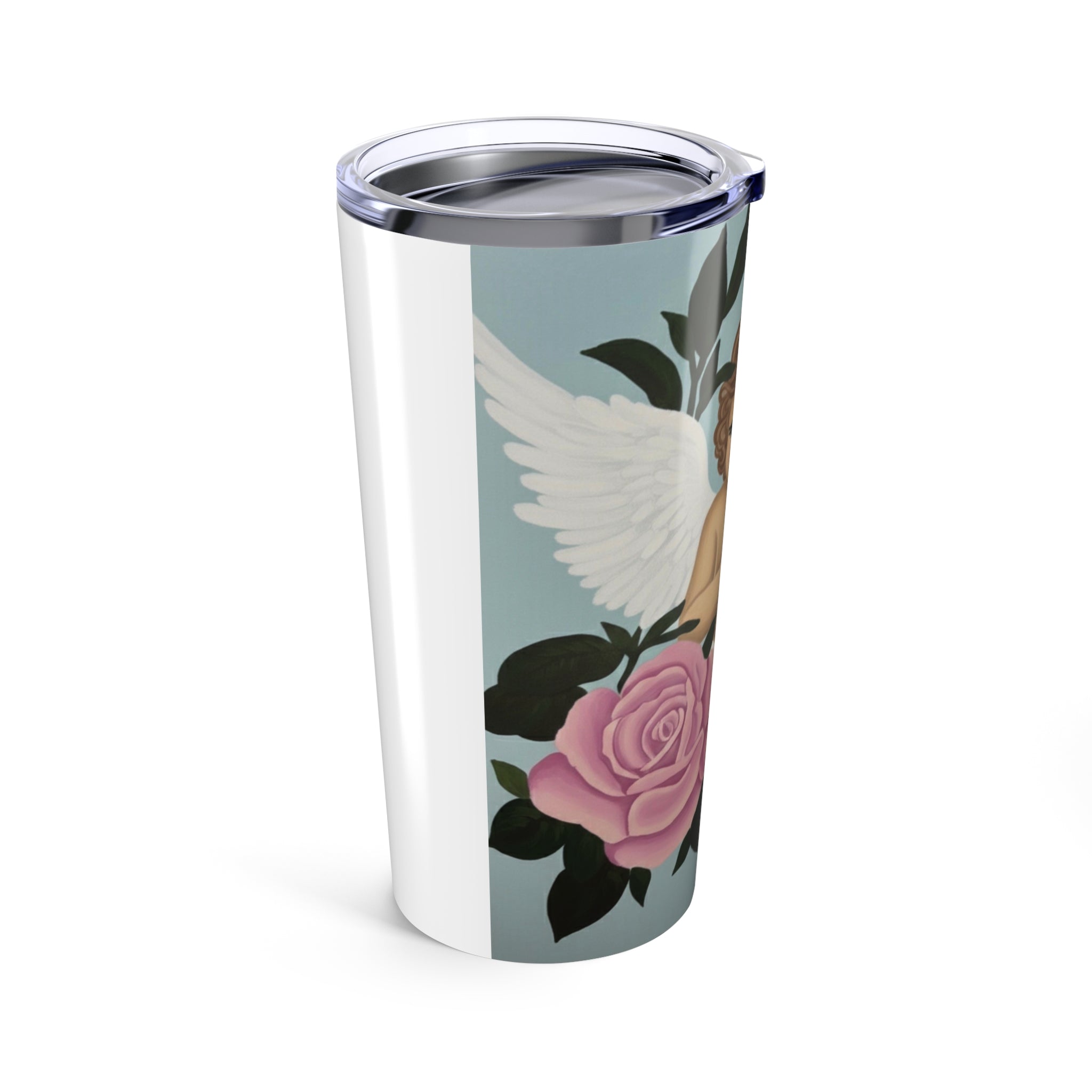 Cherub Floral 20oz Tumbler — Angel Prayer Travel Cup