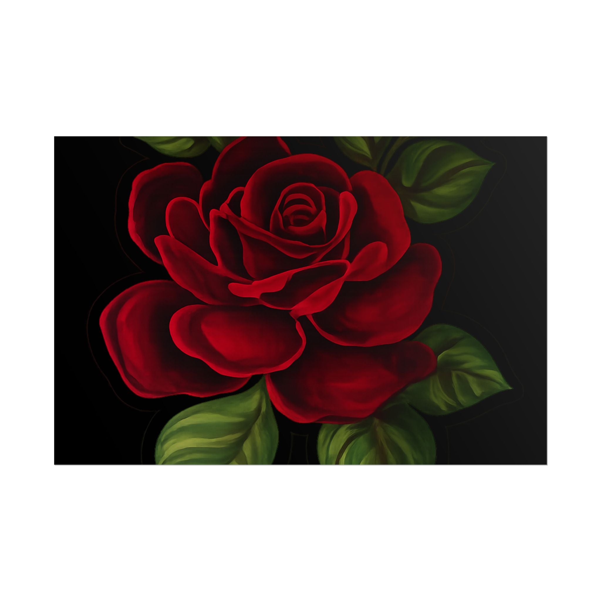 Red Rose Art Poster — Romantic Floral Wall Print (Rolled Poster)