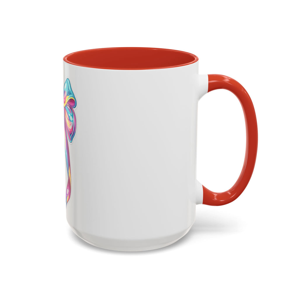 Rainbow Bow Accent Coffee Mug — Colorful Gift Mug for Her
