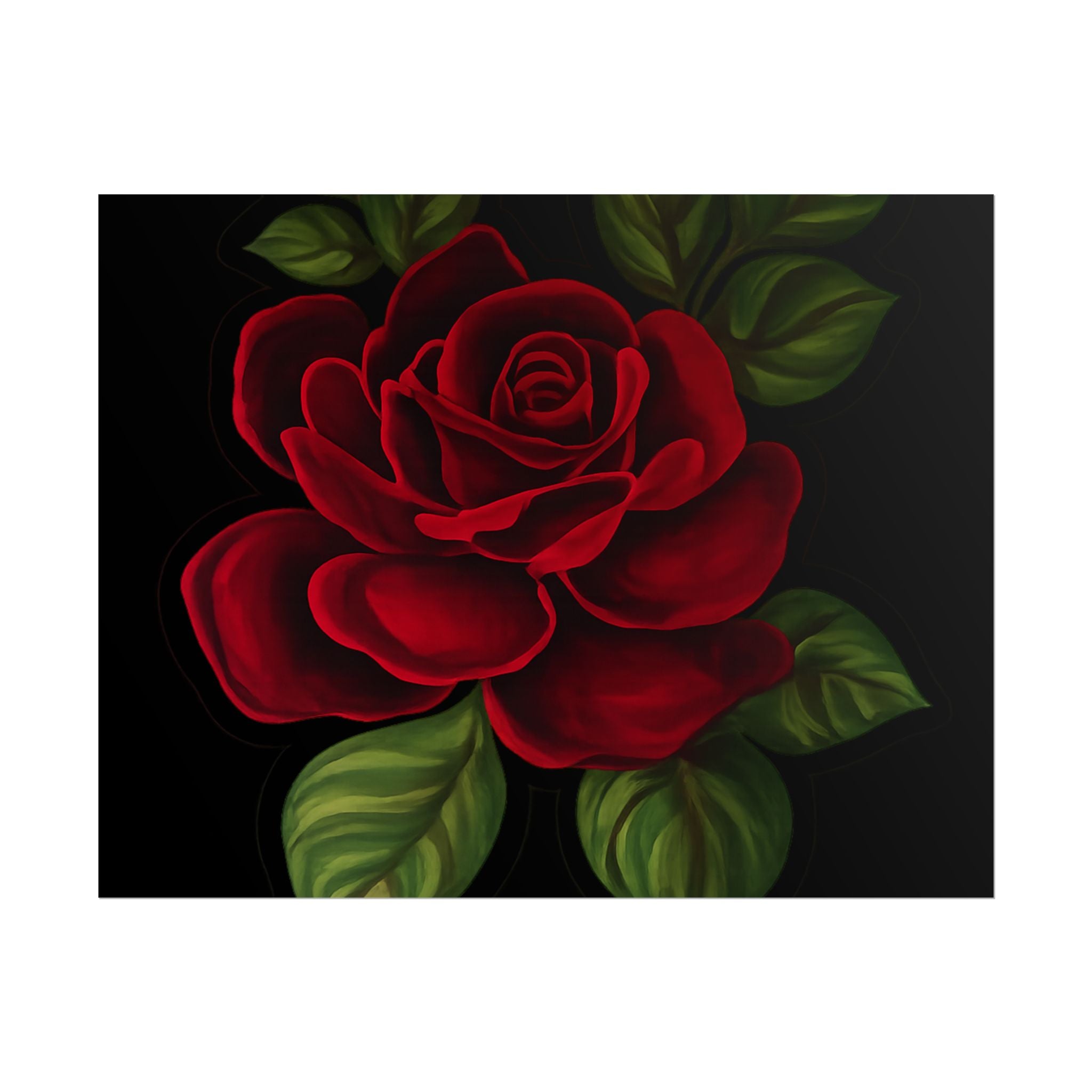 Red Rose Art Poster — Romantic Floral Wall Print (Rolled Poster)