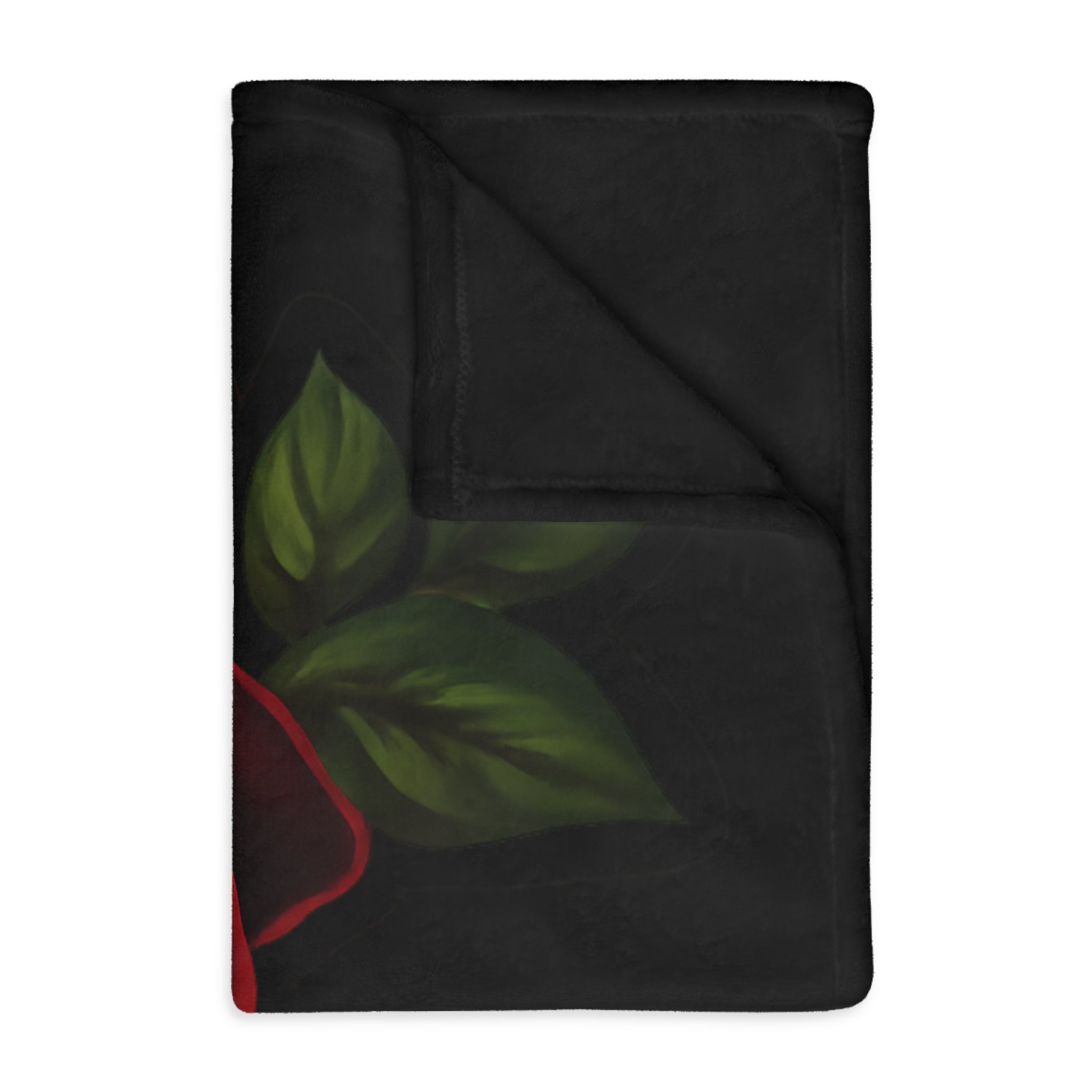 Red Rose Velvet Microfiber Blanket – Soft Two-Sided Floral Throw