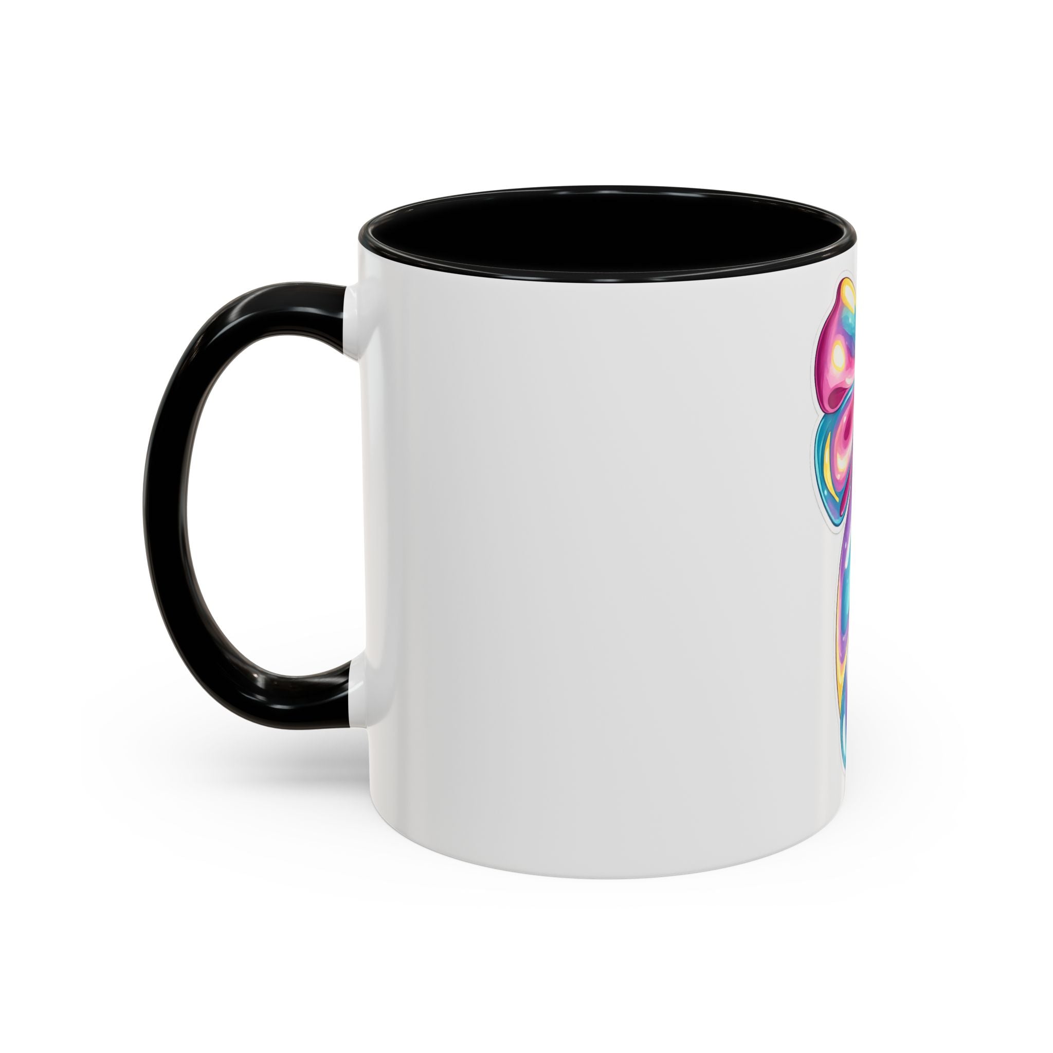 Rainbow Bow Accent Coffee Mug — Colorful Gift Mug for Her