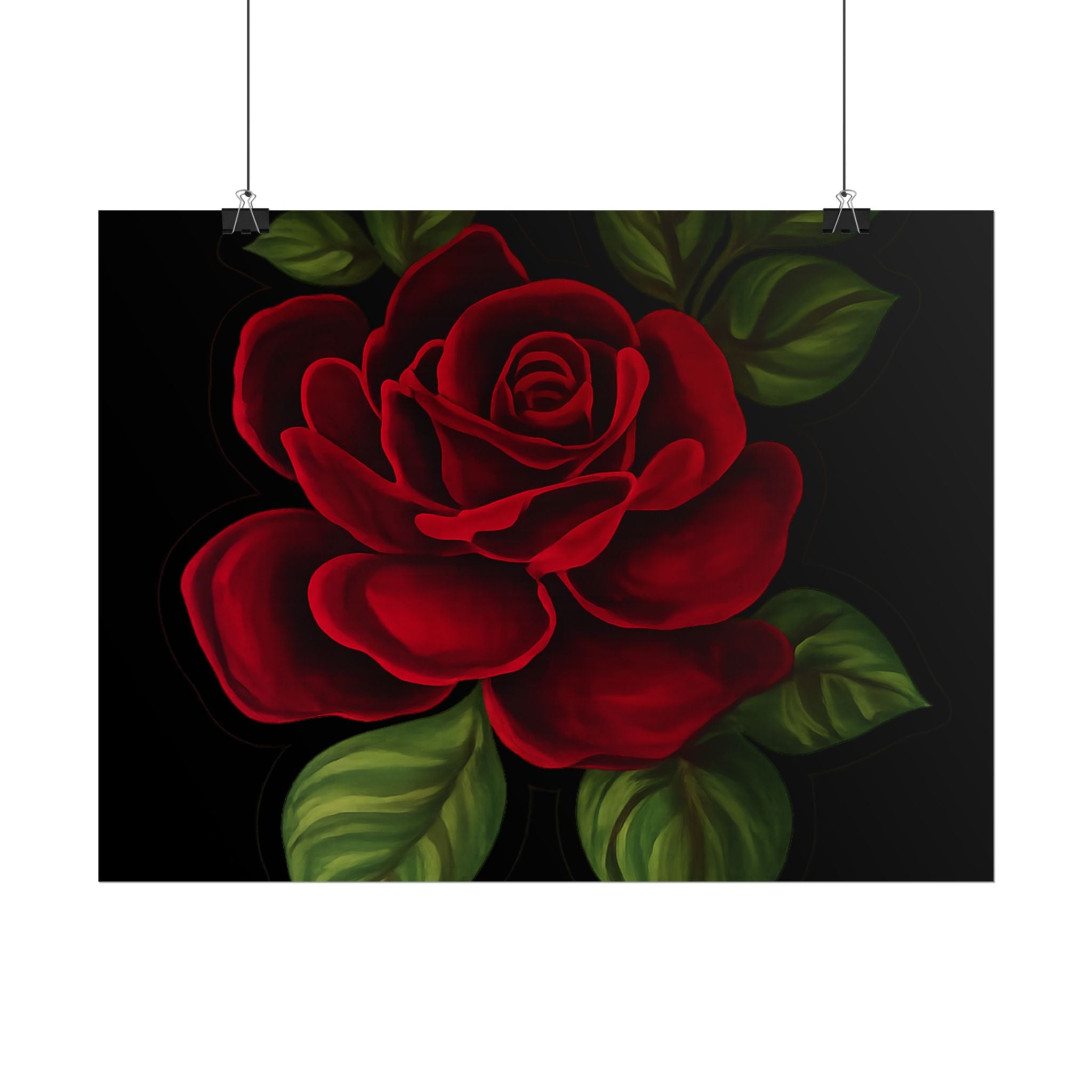 Red Rose Art Poster — Romantic Floral Wall Print (Rolled Poster)