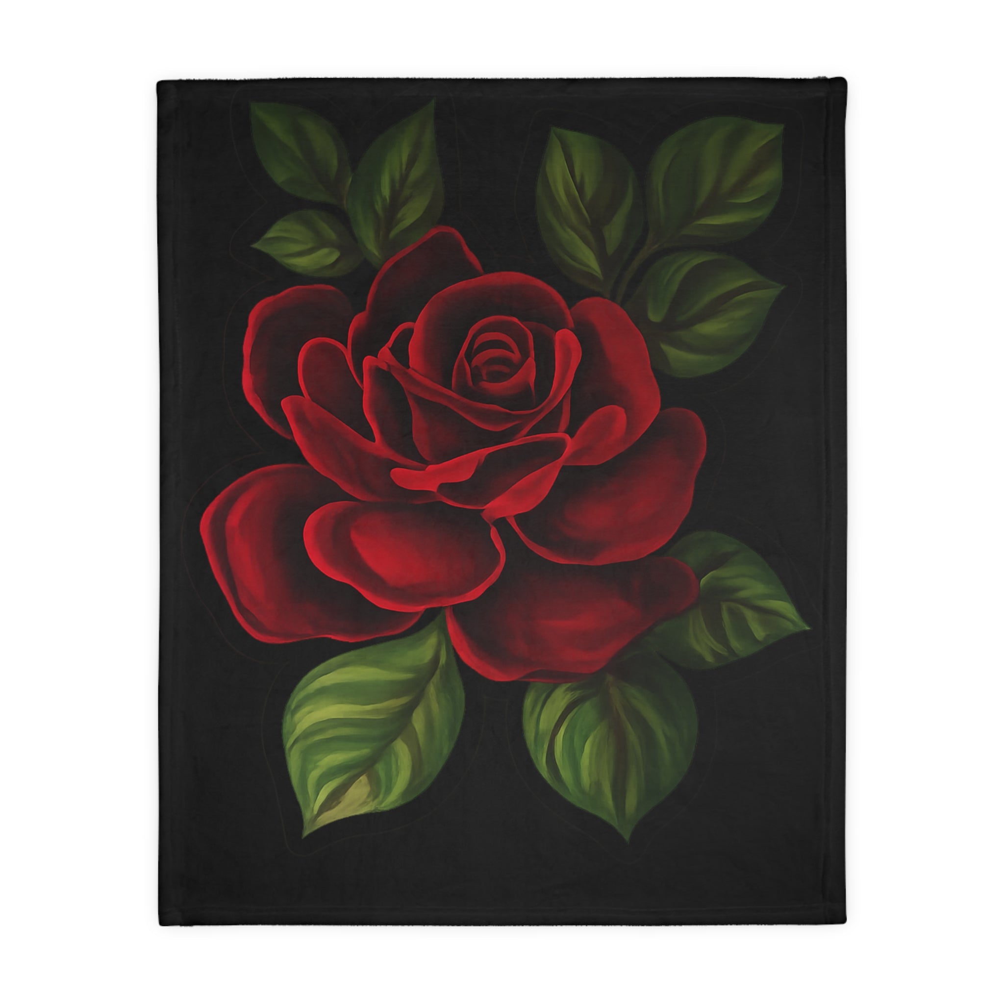 Red Rose Velvet Microfiber Blanket – Soft Two-Sided Floral Throw