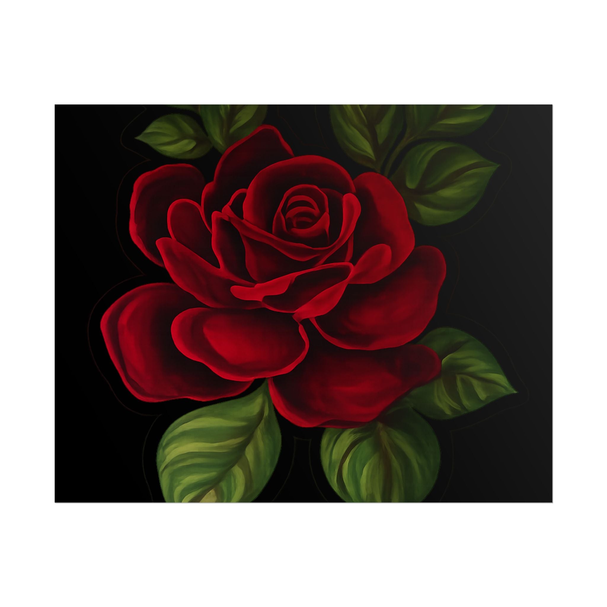 Red Rose Art Poster — Romantic Floral Wall Print (Rolled Poster)