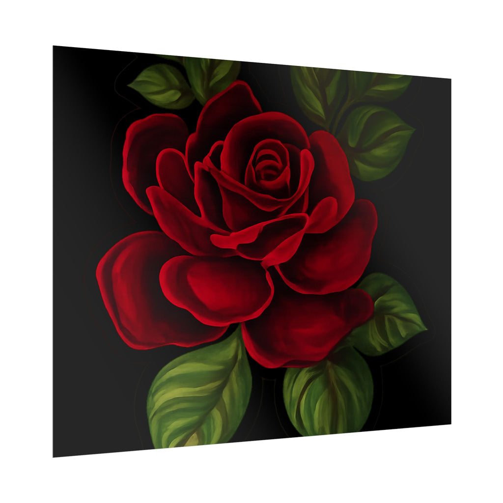 Red Rose Art Poster — Romantic Floral Wall Print (Rolled Poster)