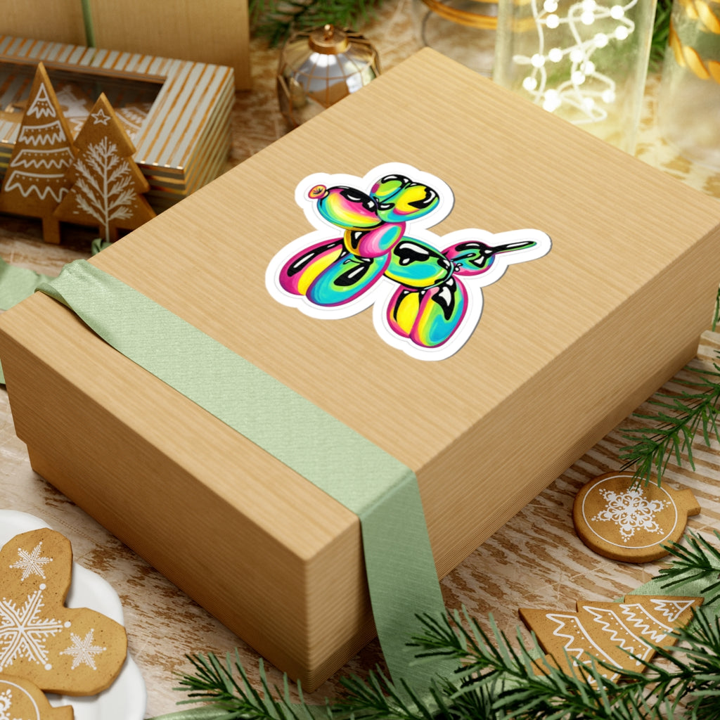 Colorful Balloon Dog Sticker — Colorful Cute Kiss-Cut Sticker for Laptops & Water Bottles