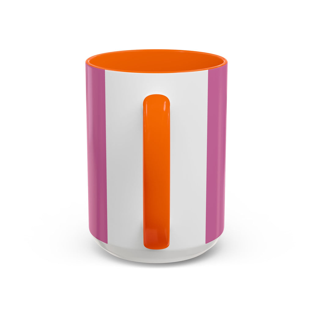 Pink Accent Coffee Mug with Rainbow Bow – Cute Gift Mug for Her