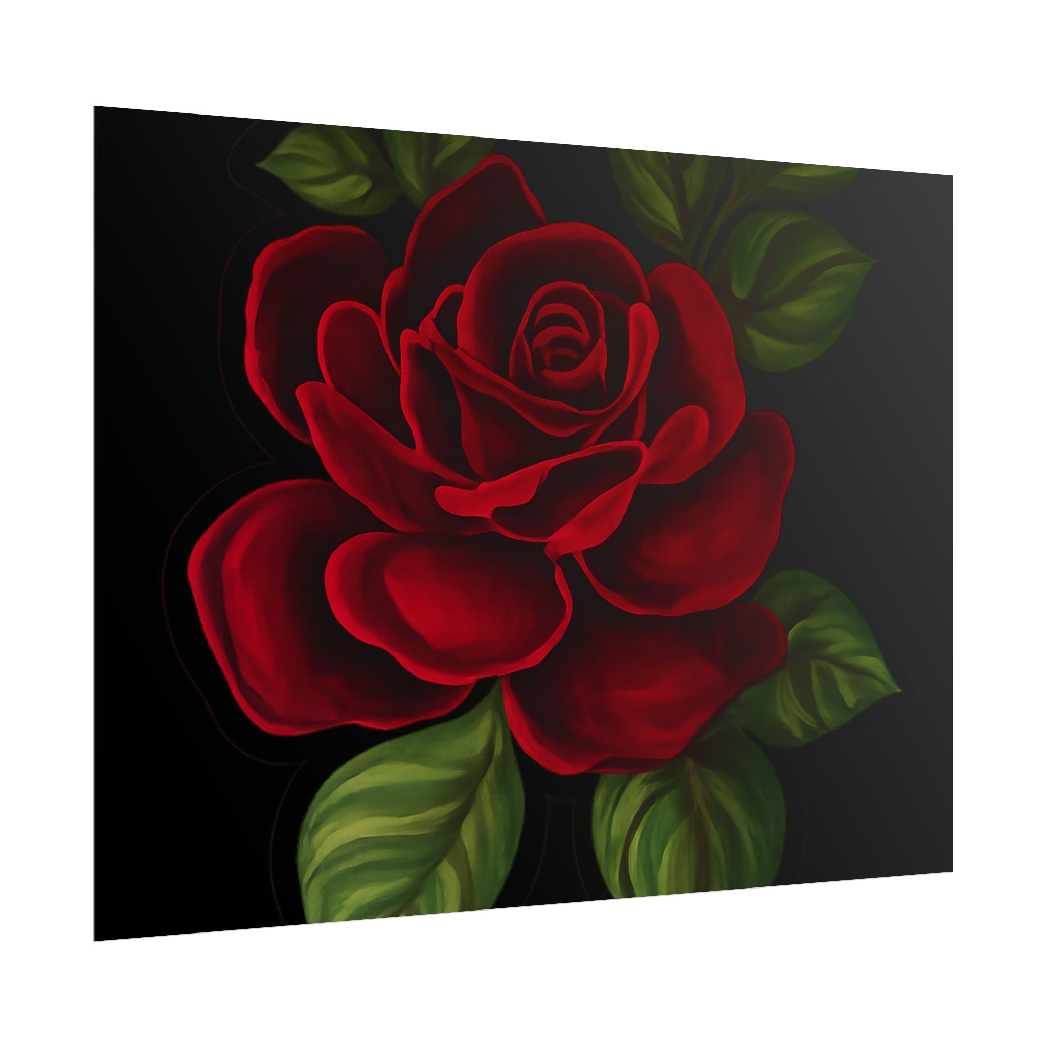 Red Rose Art Poster — Romantic Floral Wall Print (Rolled Poster)