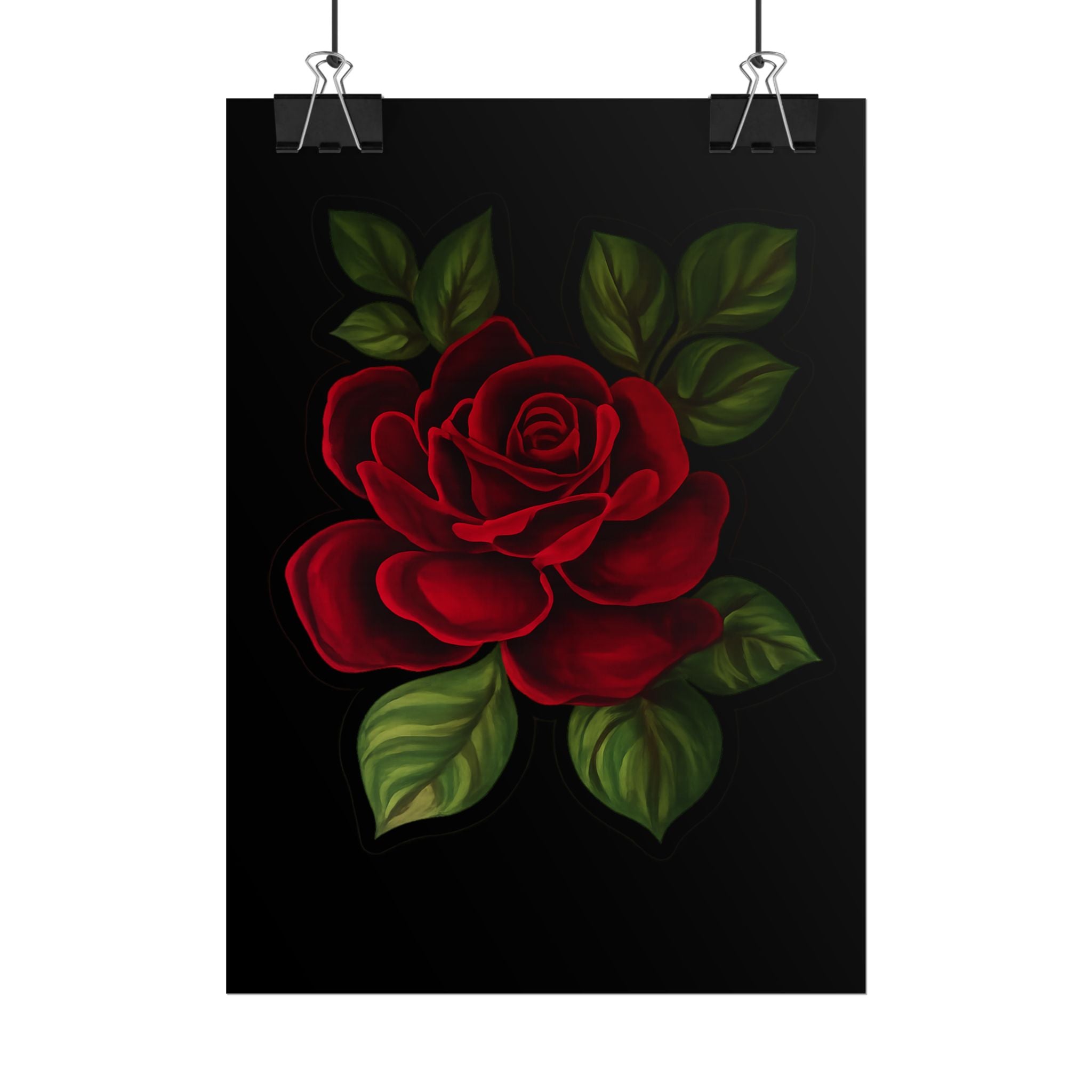 Red Rose Art Poster — Romantic Floral Wall Print (Rolled Poster)