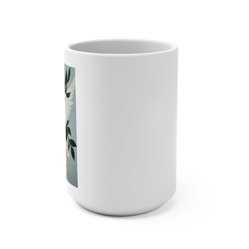 Angel Cherub 15oz Mug — Floral Prayer Ceramic Coffee Cup (Gift for Baptism, Sympathy, Mother's Day)