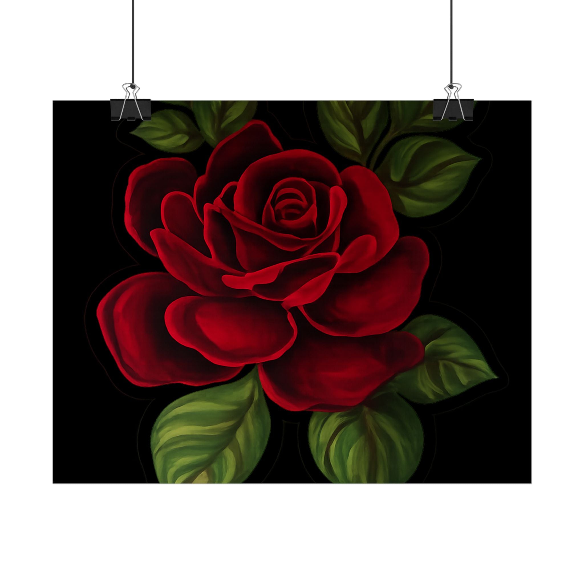 Red Rose Art Poster — Romantic Floral Wall Print (Rolled Poster)