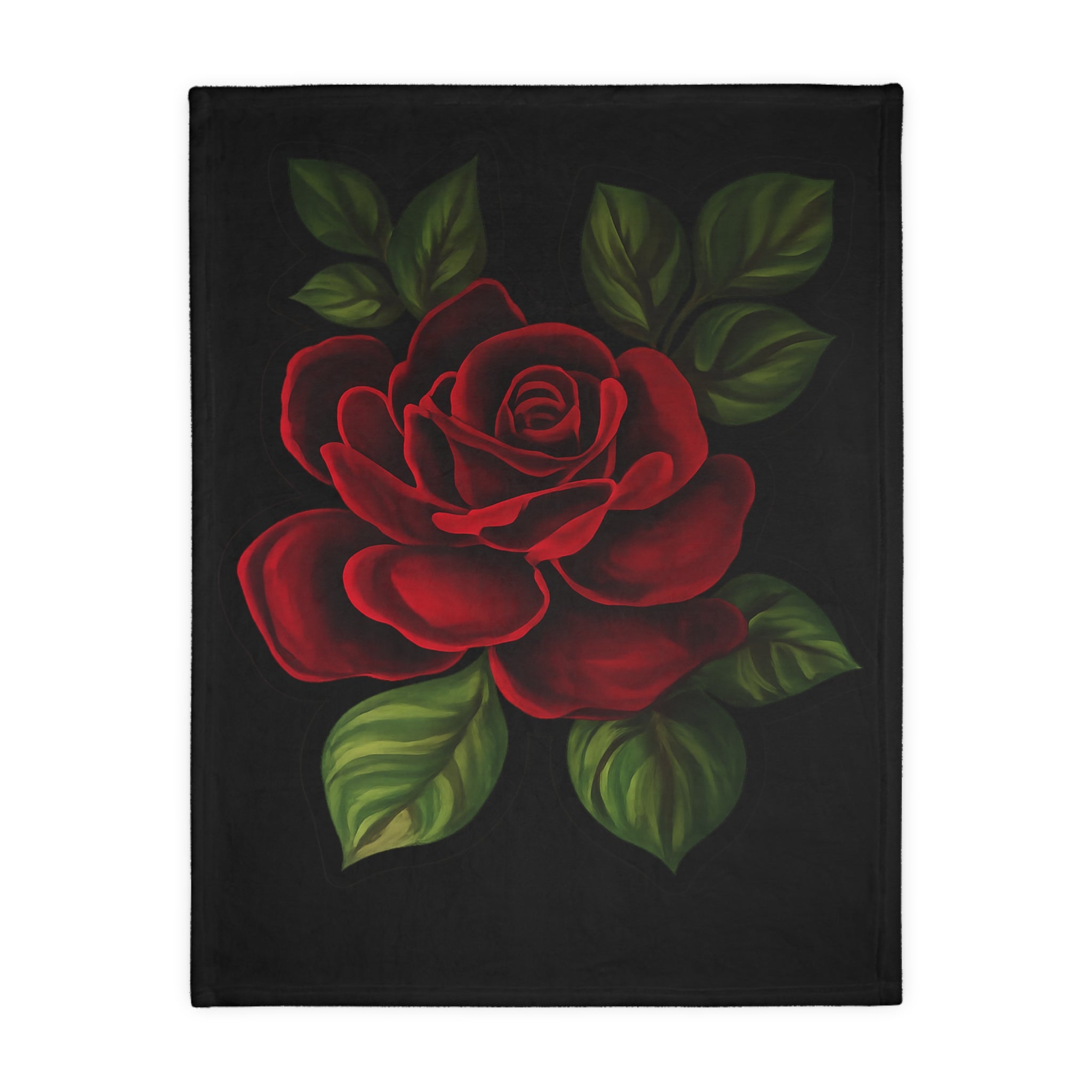 Red Rose Velvet Microfiber Blanket – Soft Two-Sided Floral Throw