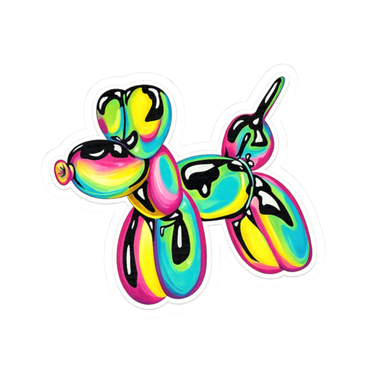 Colorful Balloon Dog Sticker — Colorful Cute Kiss-Cut Sticker for Laptops & Water Bottles