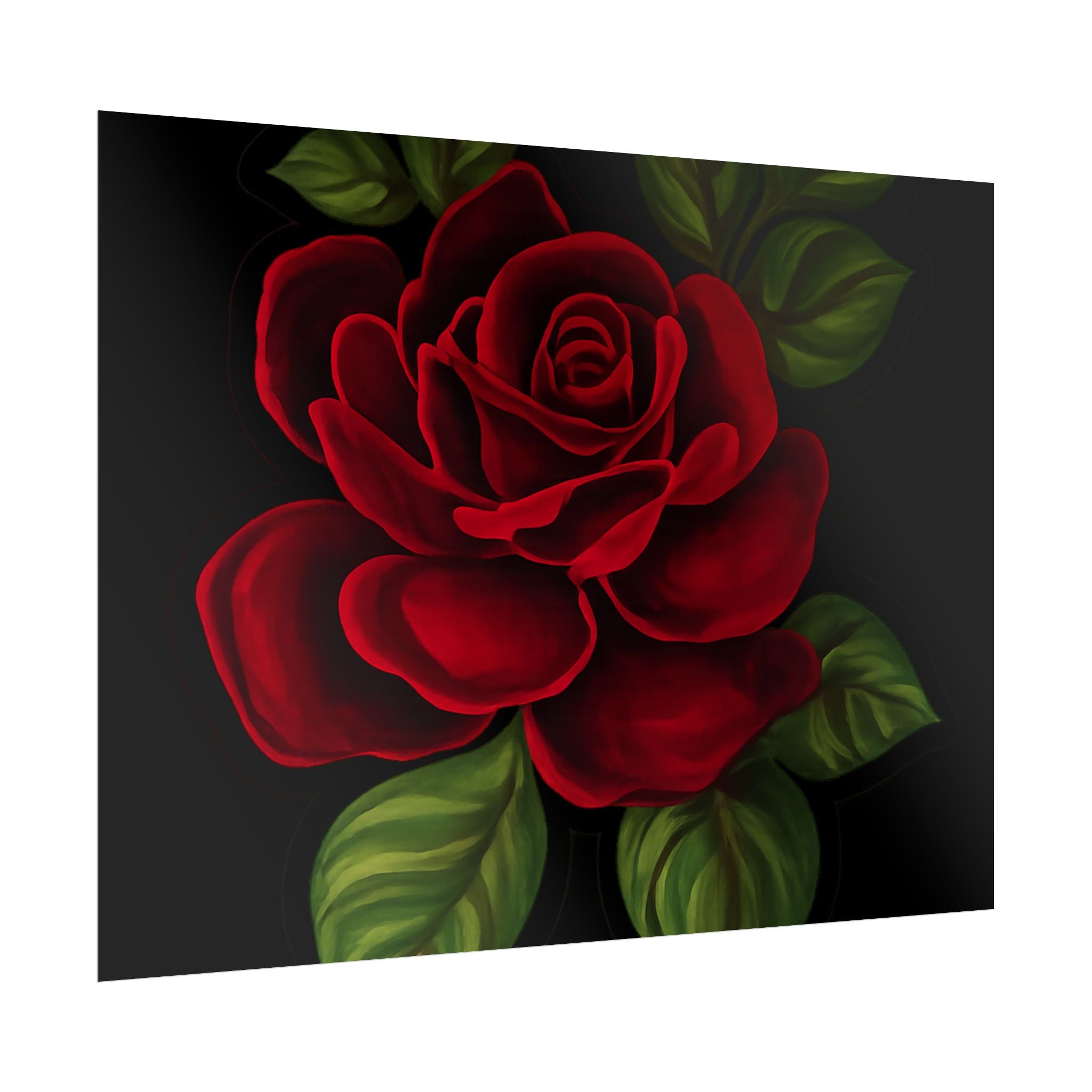 Red Rose Art Poster — Romantic Floral Wall Print (Rolled Poster)