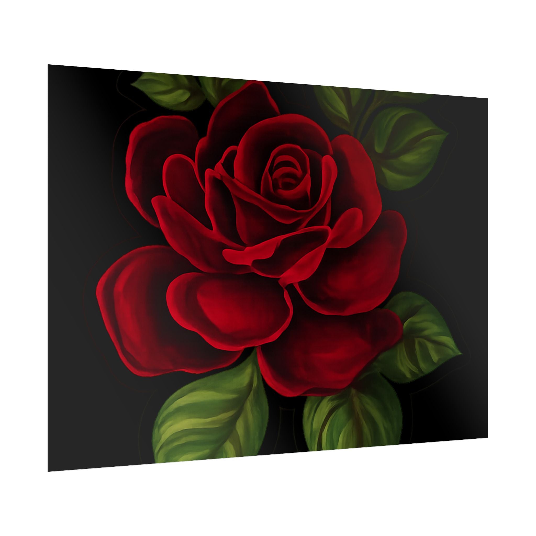 Red Rose Art Poster — Romantic Floral Wall Print (Rolled Poster)