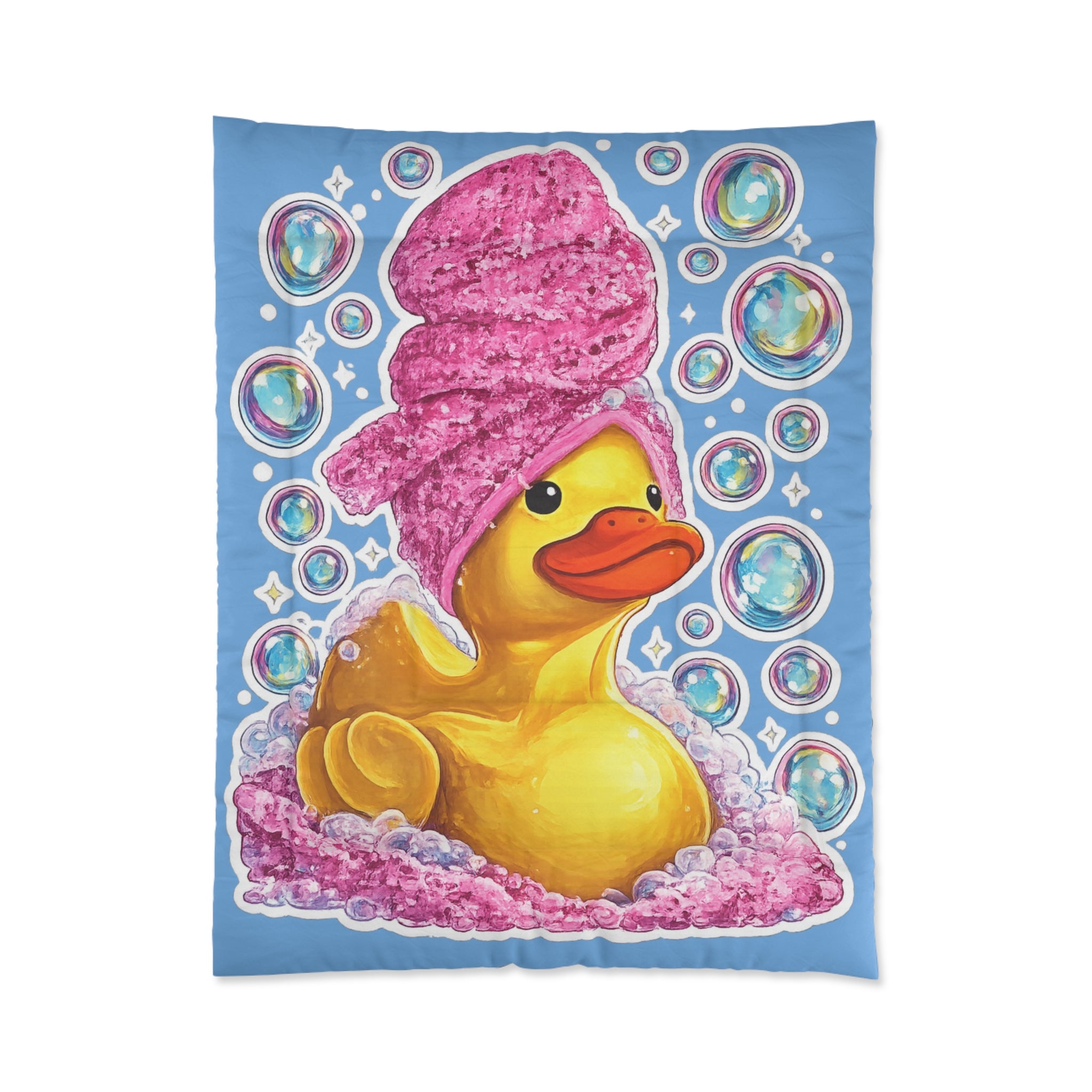 Rubber Duck Bubble Bath Comforter – Cute Kids Duvet Cover
