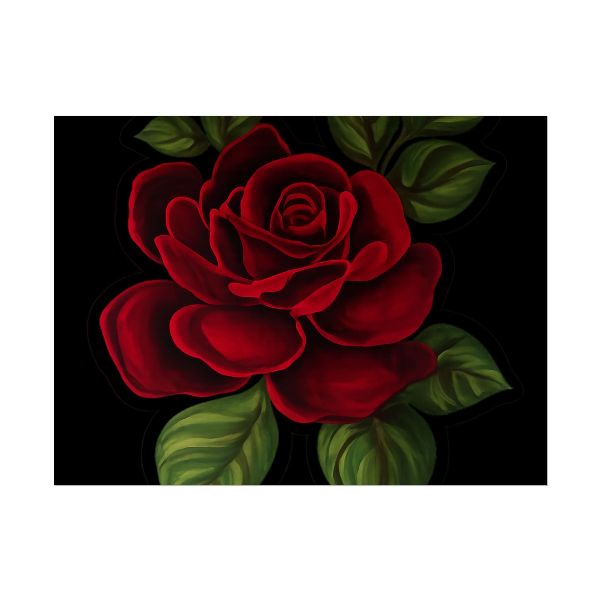 Red Rose Art Poster — Romantic Floral Wall Print (Rolled Poster)
