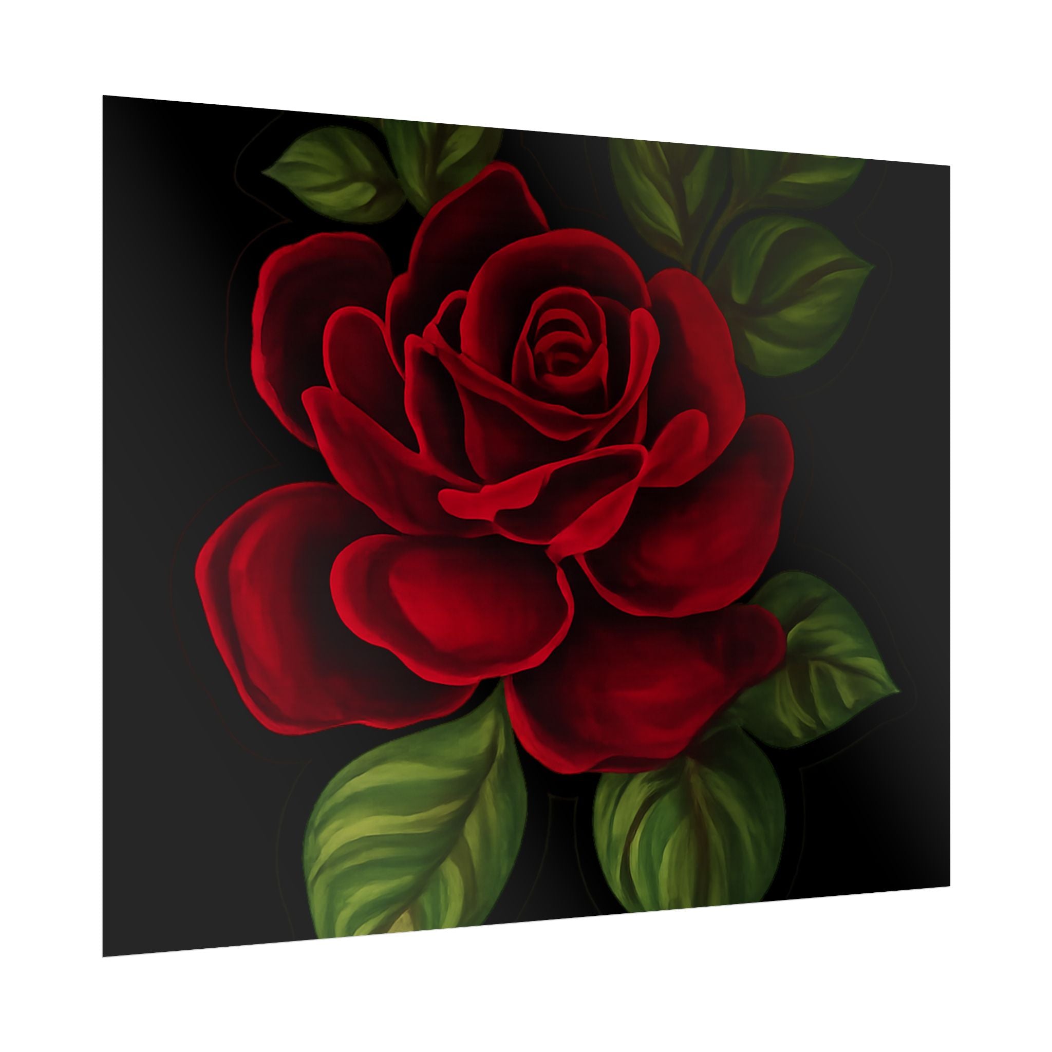 Red Rose Art Poster — Romantic Floral Wall Print (Rolled Poster)