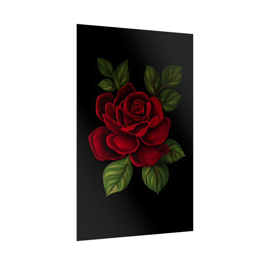 Red Rose Art Poster — Romantic Floral Wall Print (Rolled Poster)