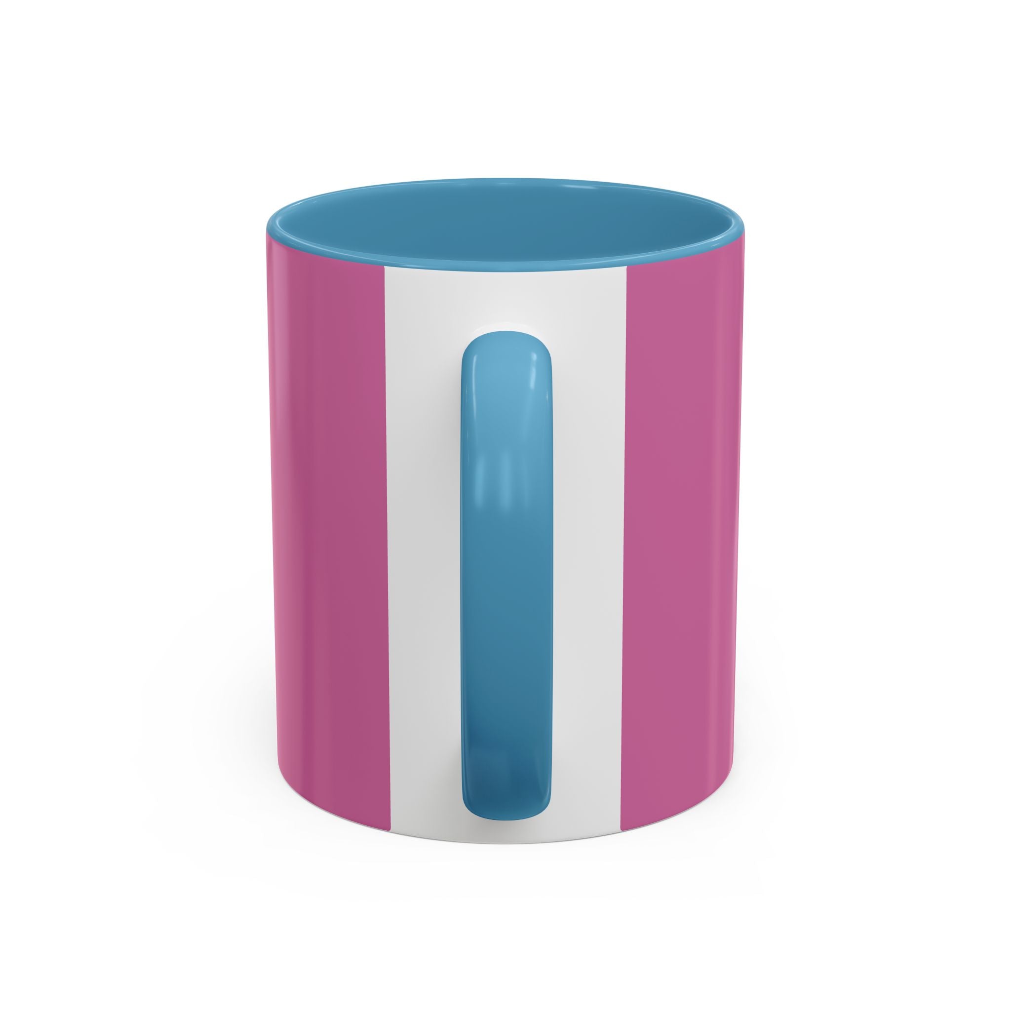 Pink Accent Coffee Mug with Rainbow Bow – Cute Gift Mug for Her