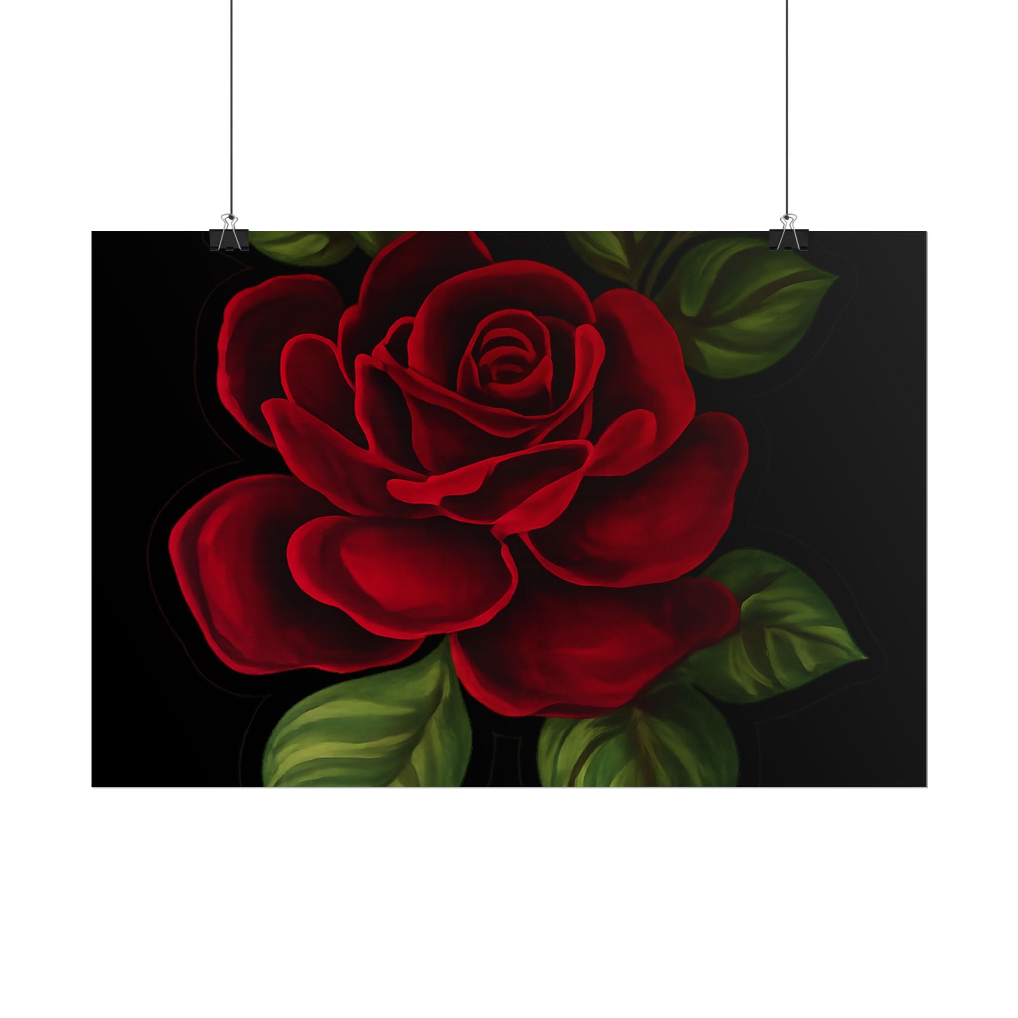 Red Rose Art Poster — Romantic Floral Wall Print (Rolled Poster)