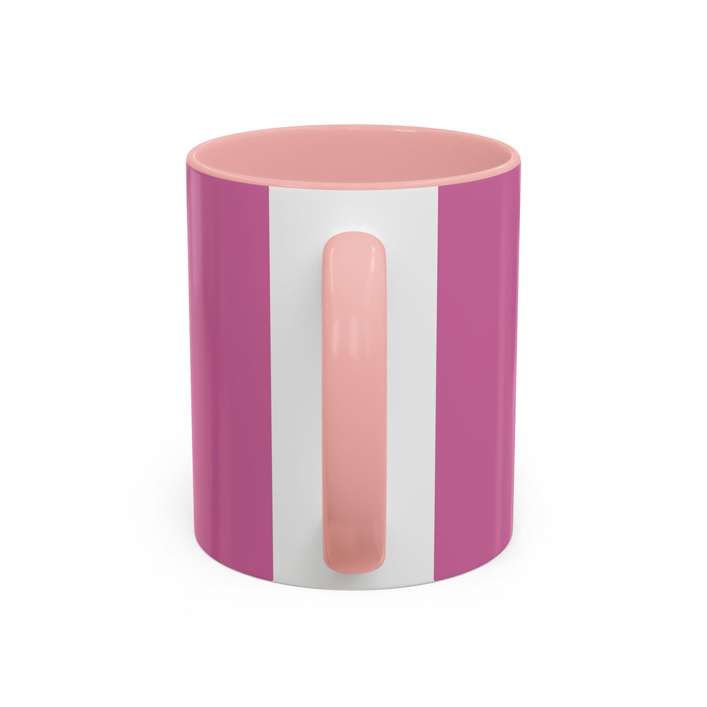 Pink Accent Coffee Mug with Rainbow Bow – Cute Gift Mug for Her
