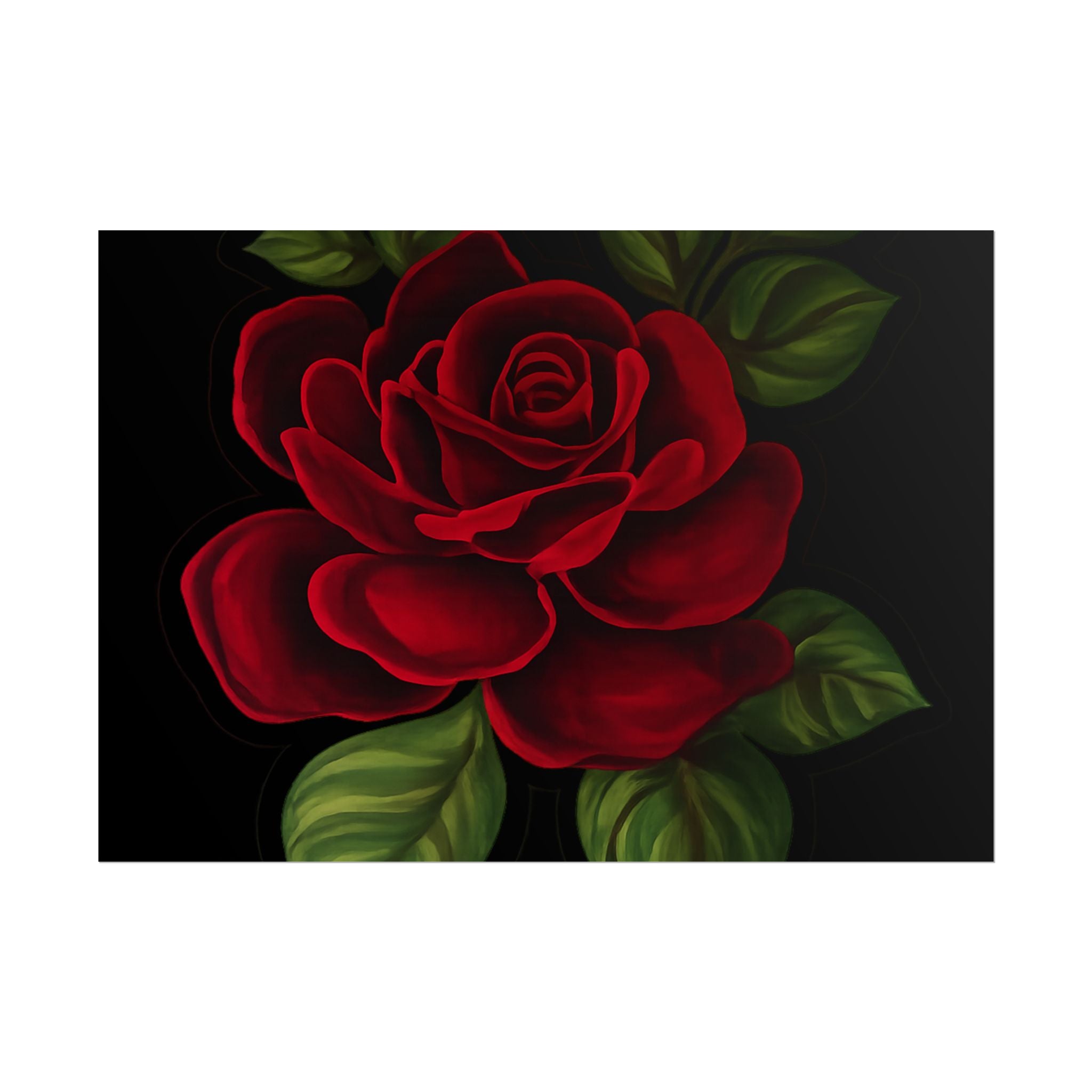Red Rose Art Poster — Romantic Floral Wall Print (Rolled Poster)