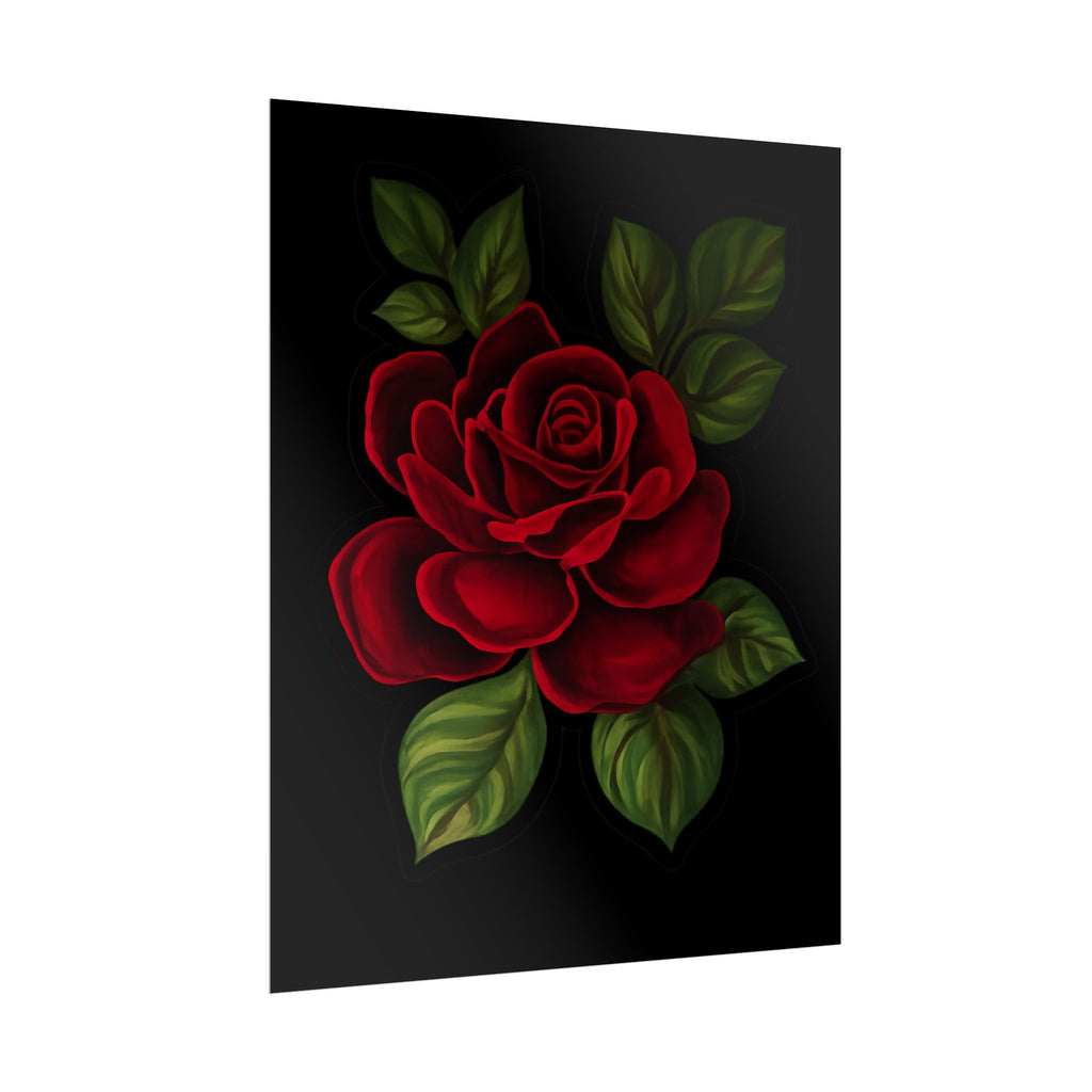 Red Rose Art Poster — Romantic Floral Wall Print (Rolled Poster)