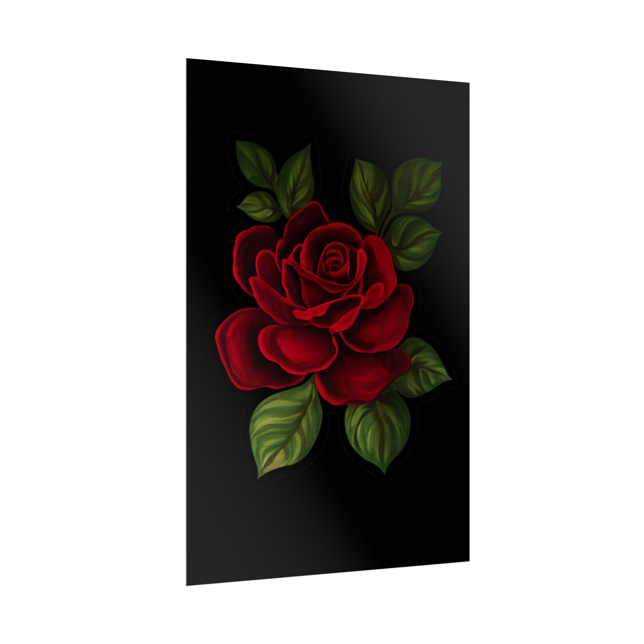 Red Rose Art Poster — Romantic Floral Wall Print (Rolled Poster)