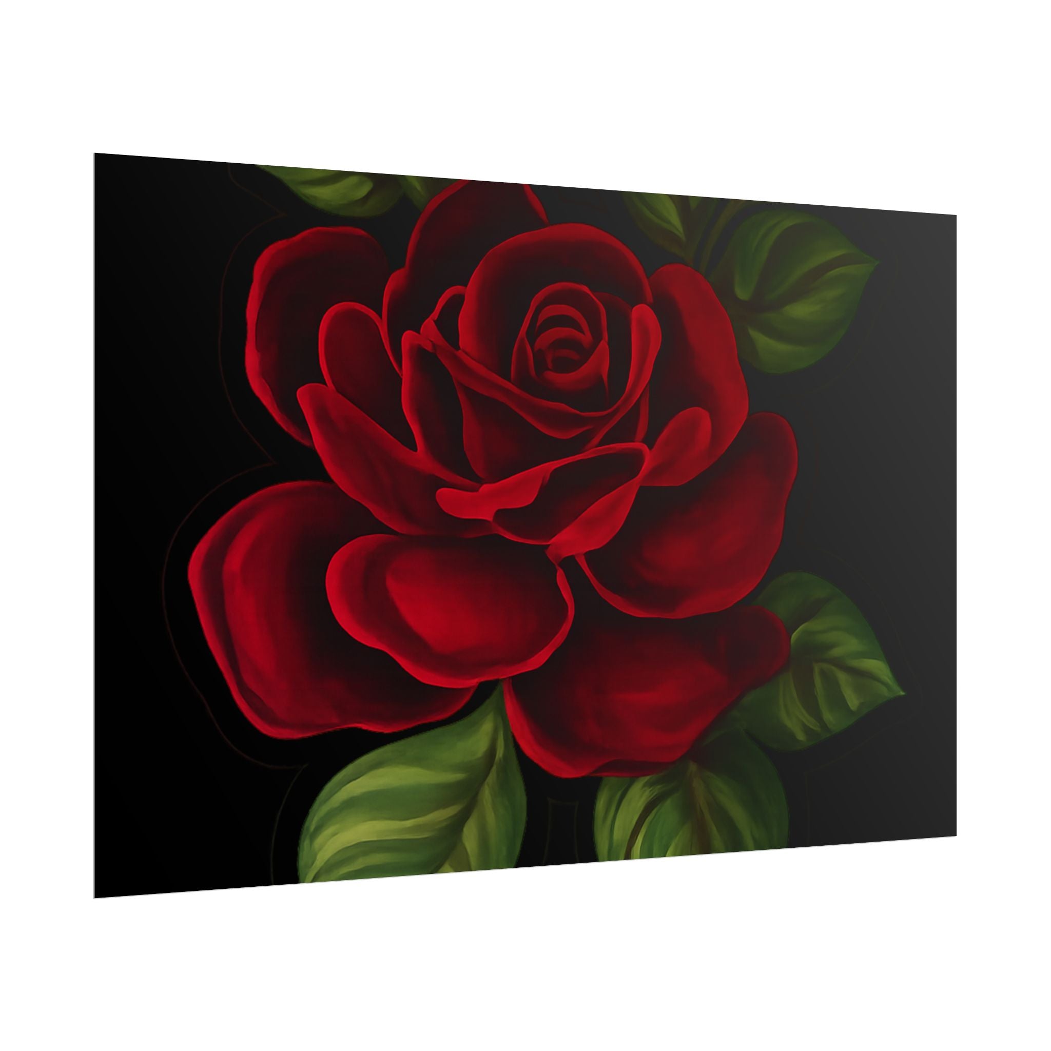 Red Rose Art Poster — Romantic Floral Wall Print (Rolled Poster)