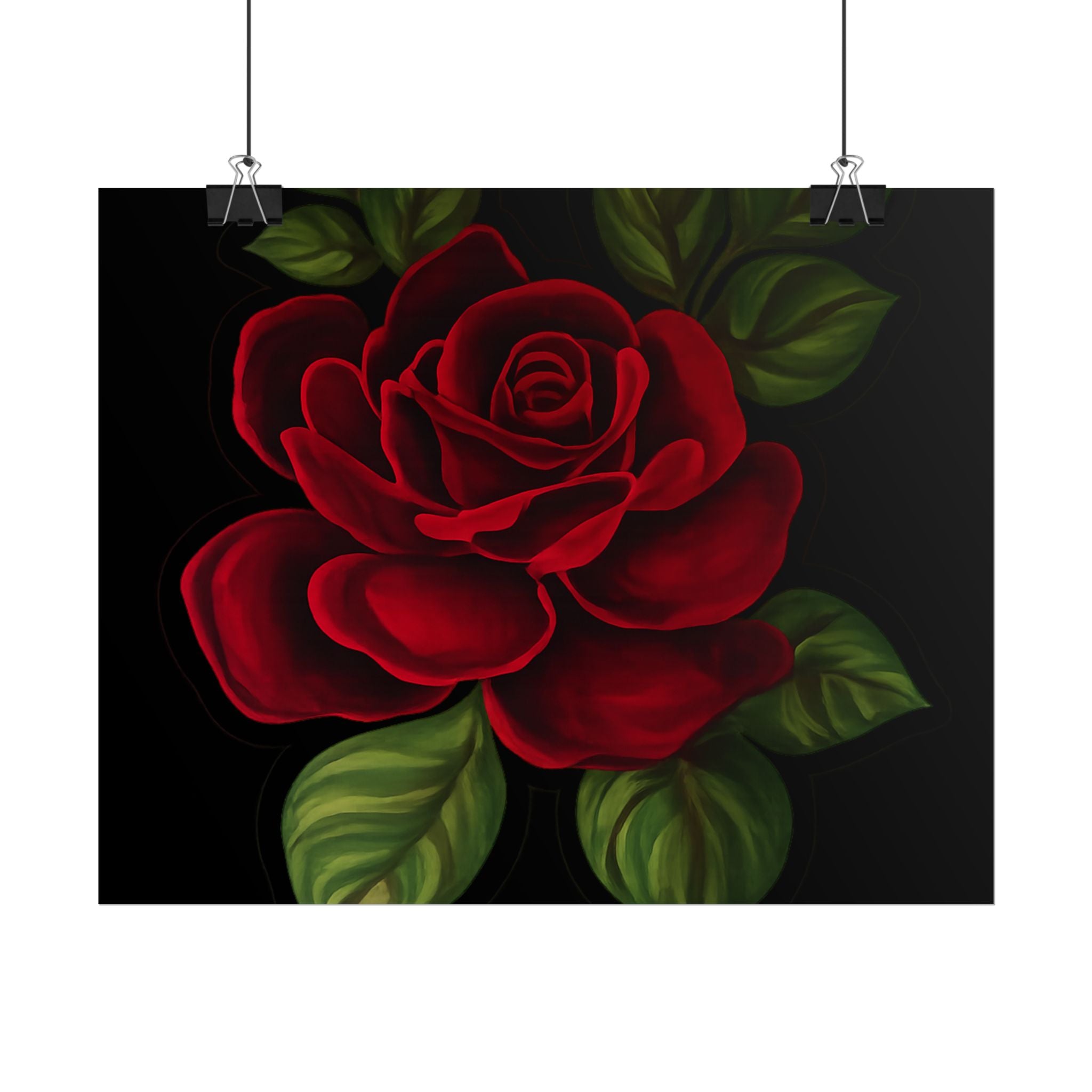 Red Rose Art Poster — Romantic Floral Wall Print (Rolled Poster)