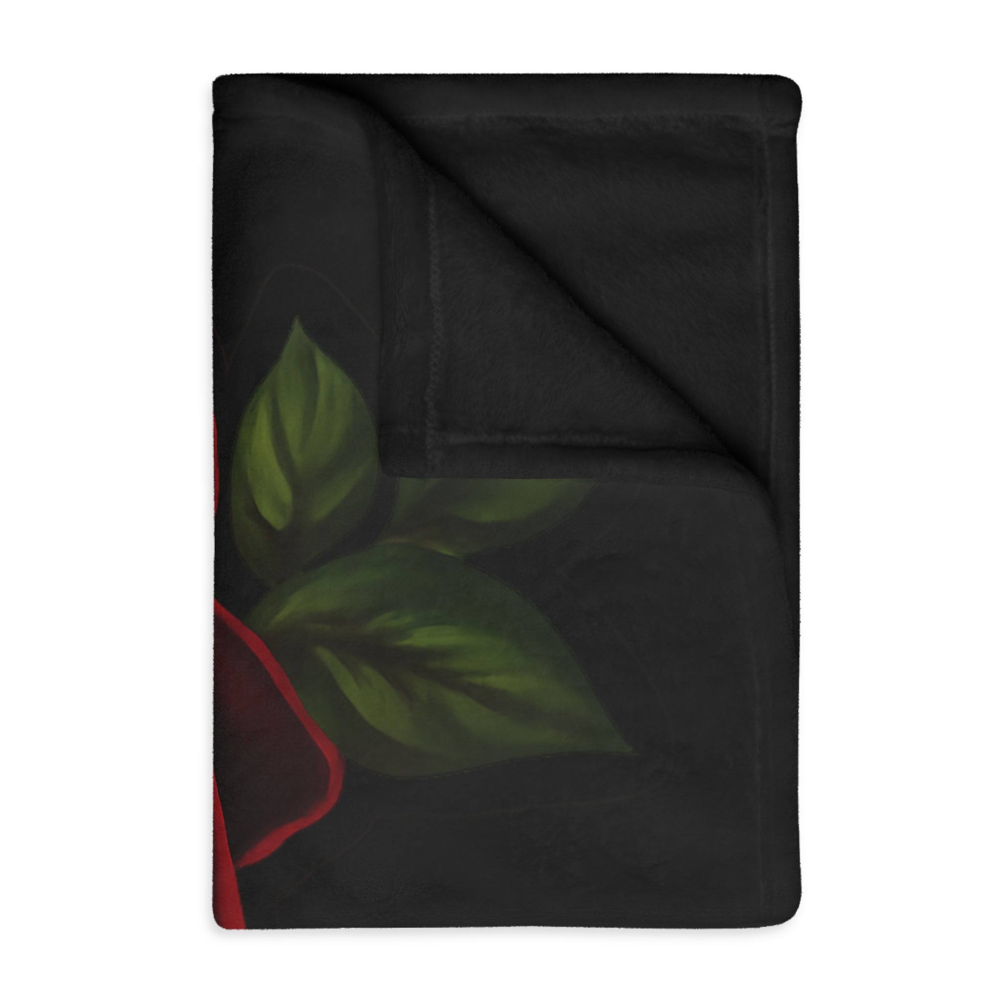 Red Rose Velvet Microfiber Blanket – Soft Two-Sided Floral Throw