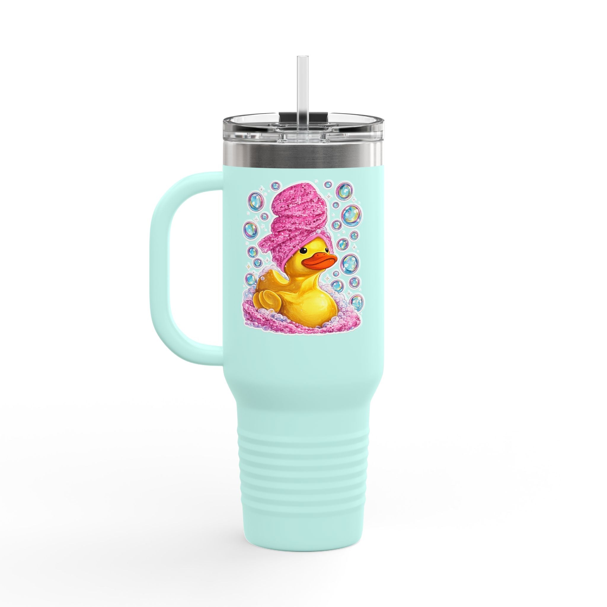 40oz Insulated Travel Mug with rubber duck Design