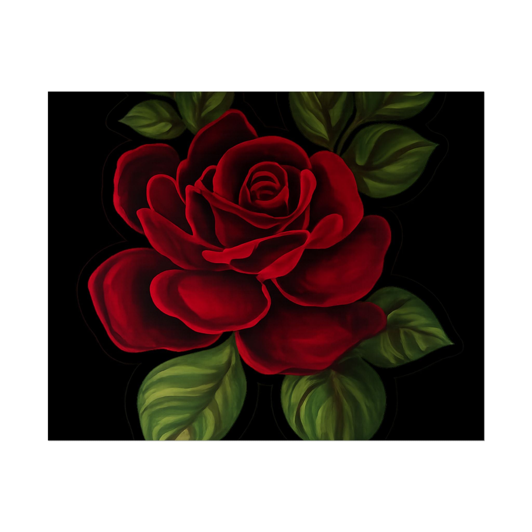 Red Rose Art Poster — Romantic Floral Wall Print (Rolled Poster)